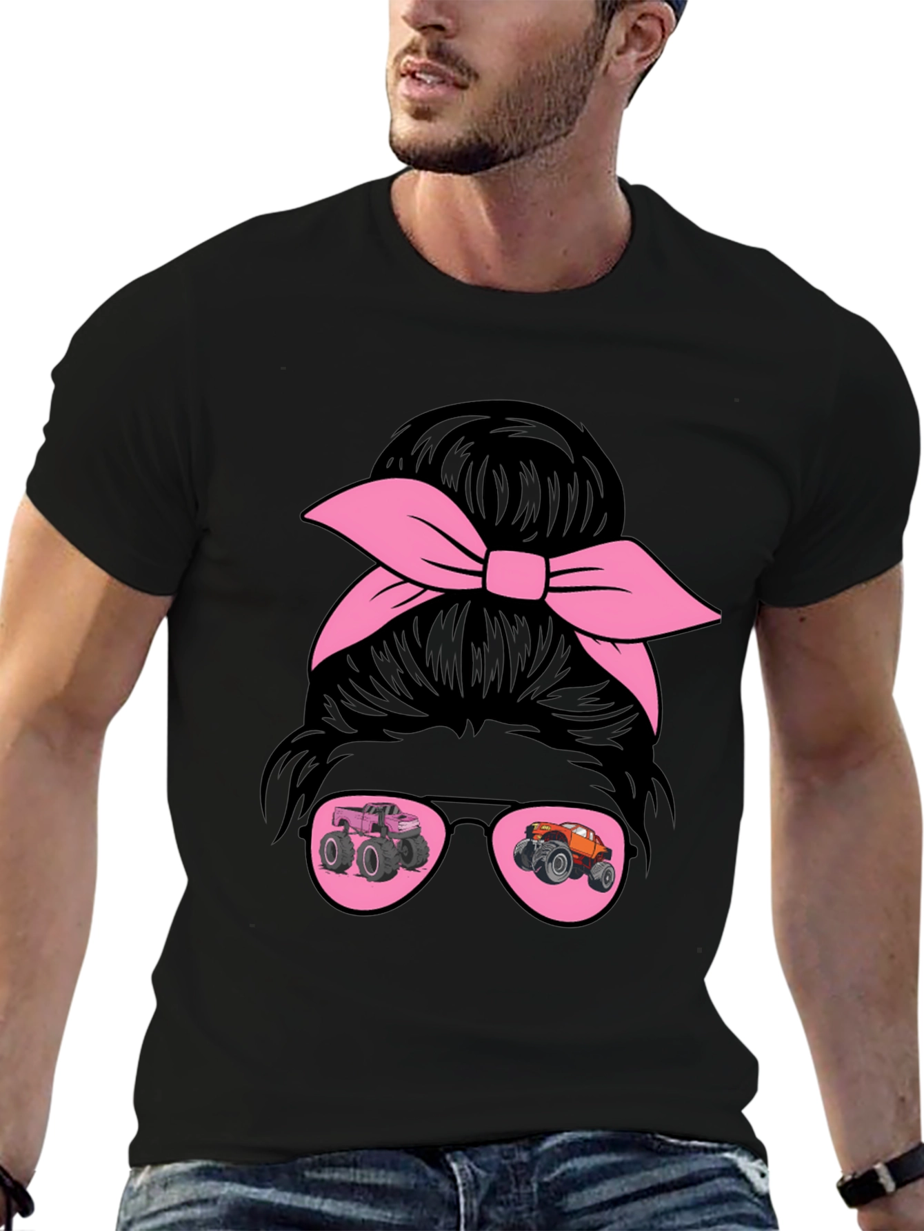 Monster Truck Messy Bun T-Shirt