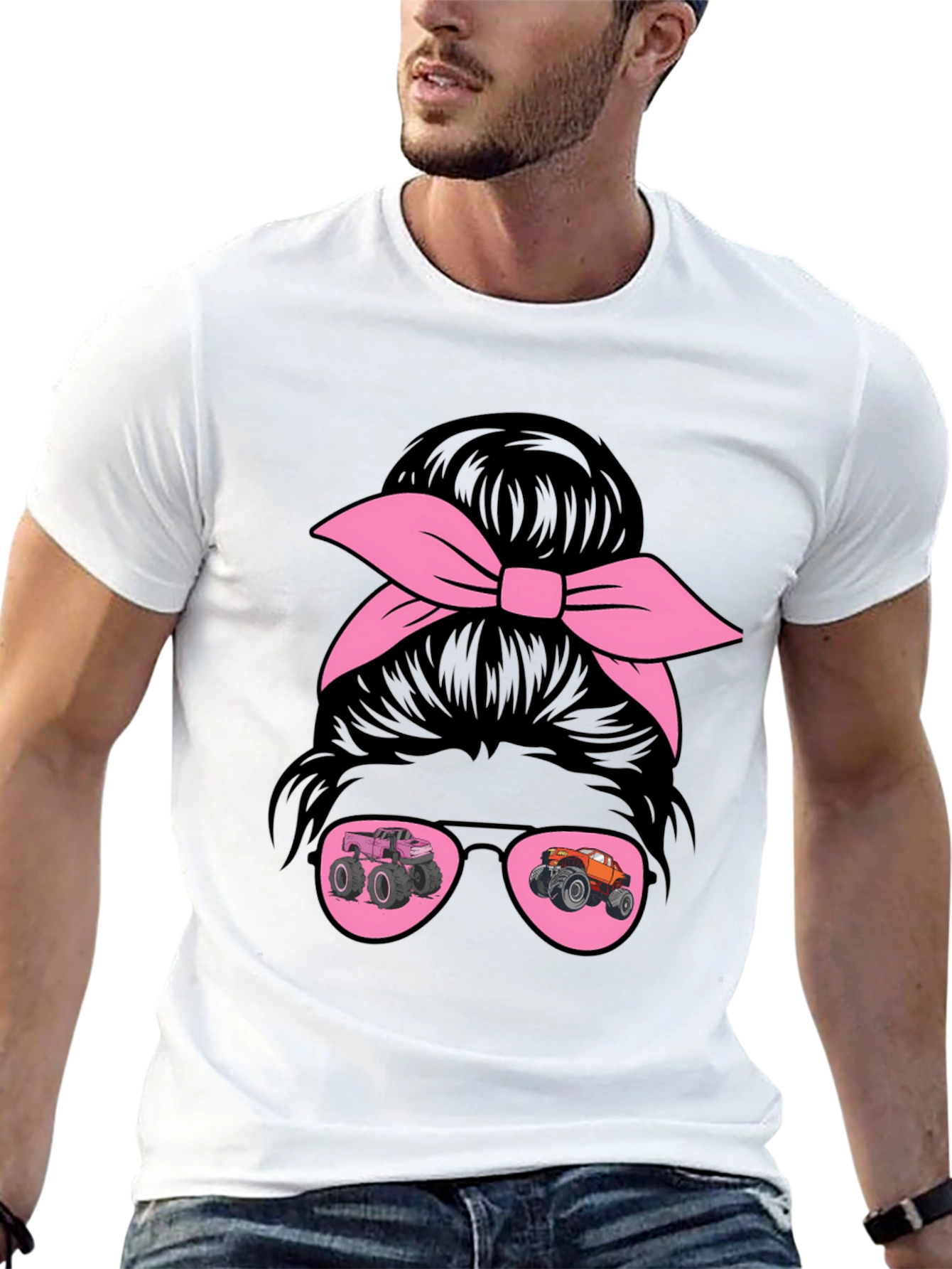 Monster Truck Messy Bun T-Shirt