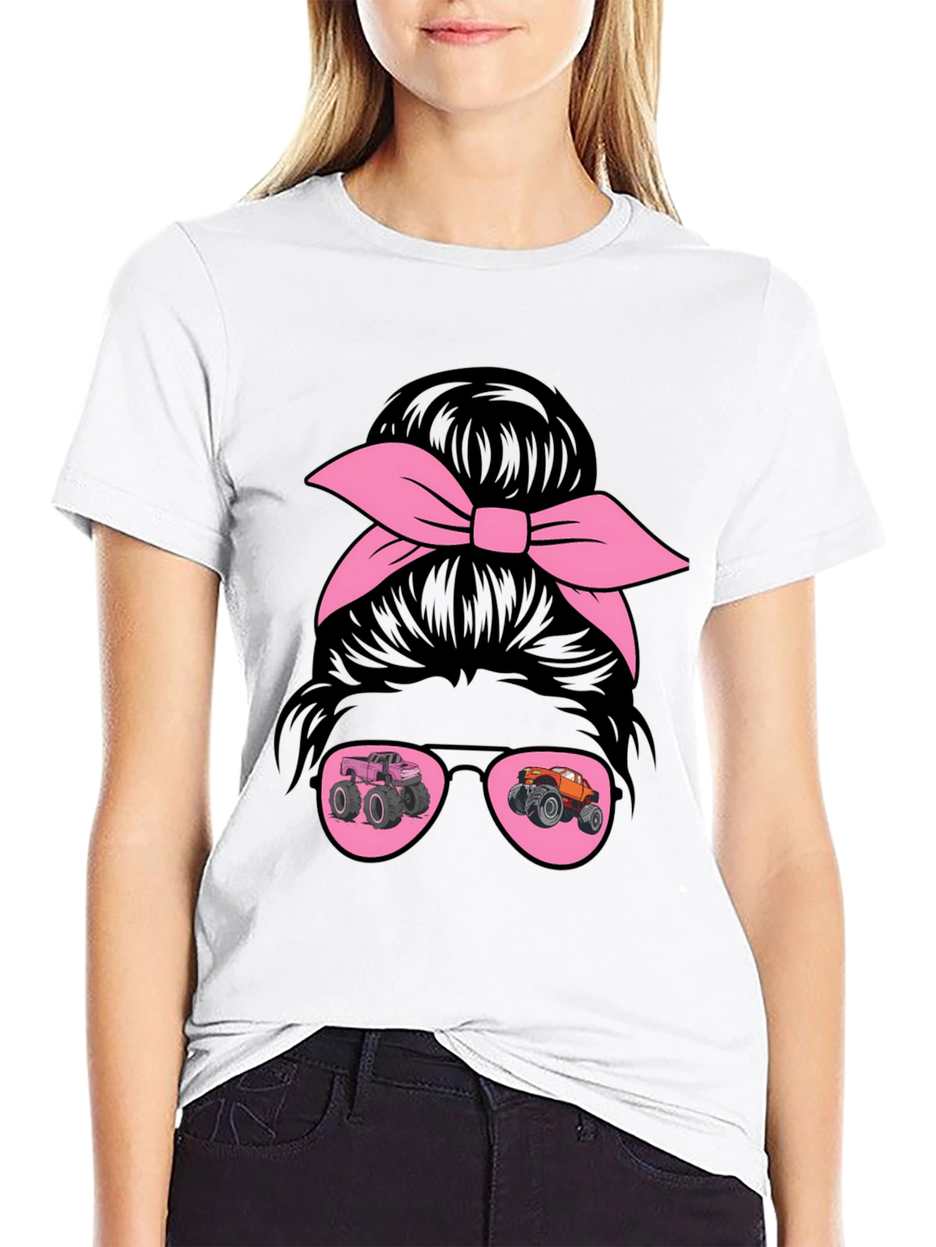 Monster Truck Messy Bun T-Shirt