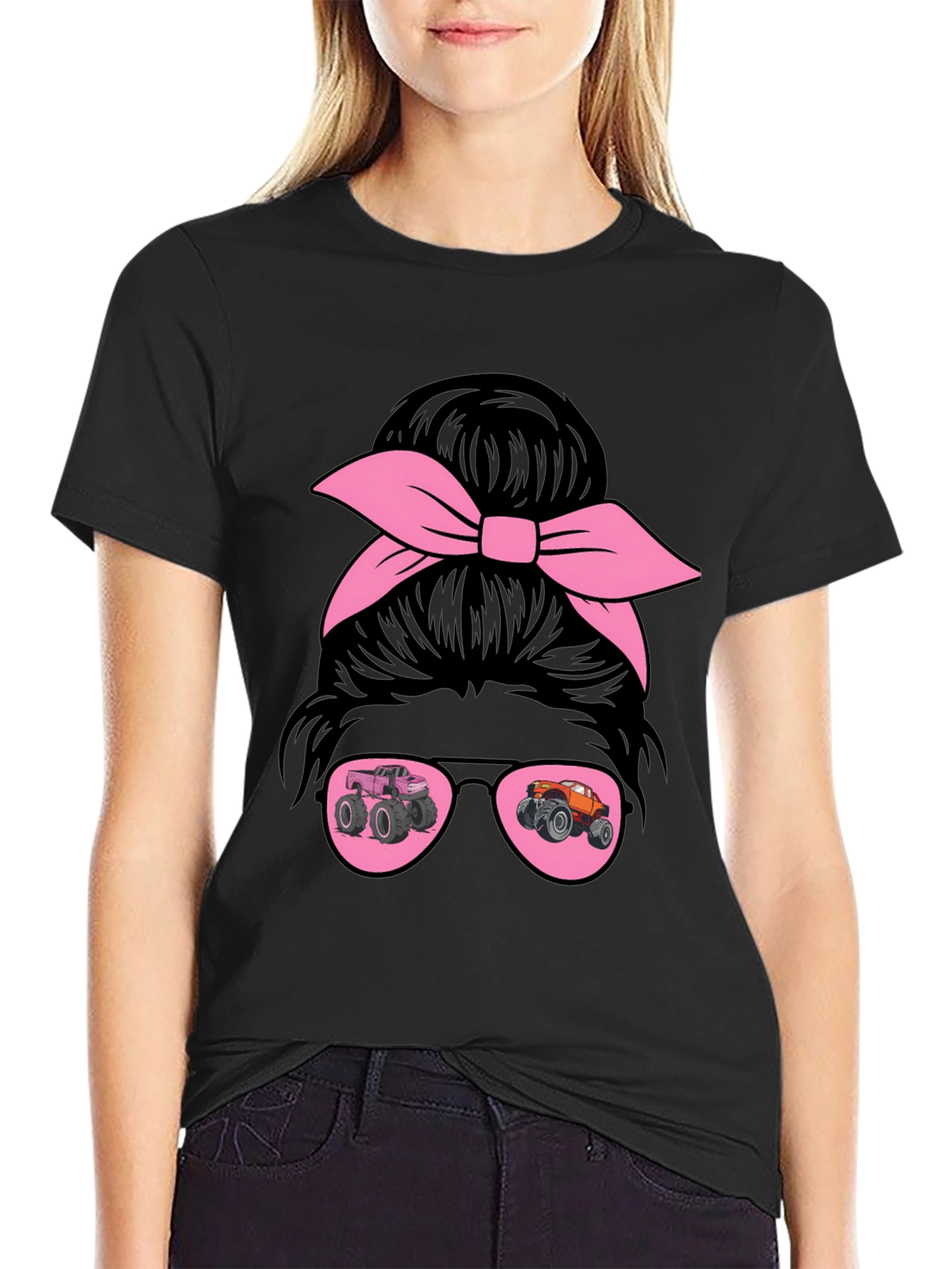 Monster Truck Messy Bun T-Shirt