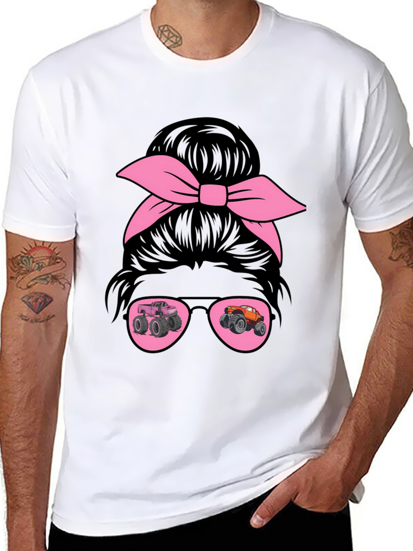 Monster Truck Messy Bun T-Shirt