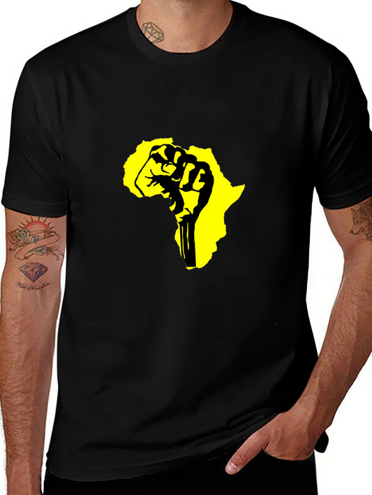 Black T-Shirt with Africa Fist Design