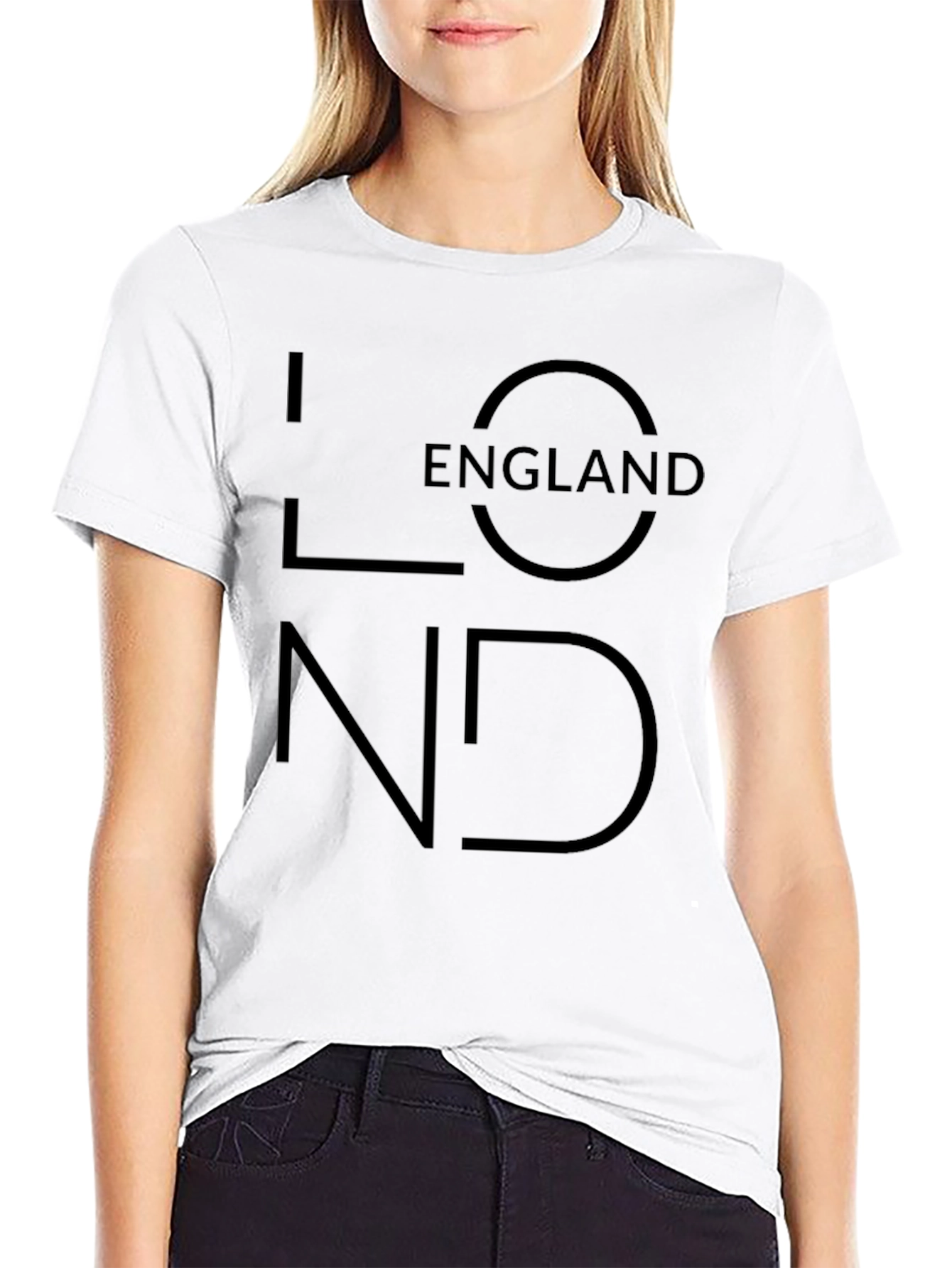 London England Graphic Print Black T-Shirt