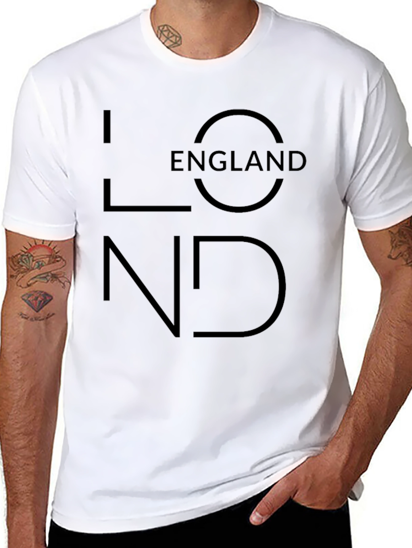London England Graphic Print Black T-Shirt