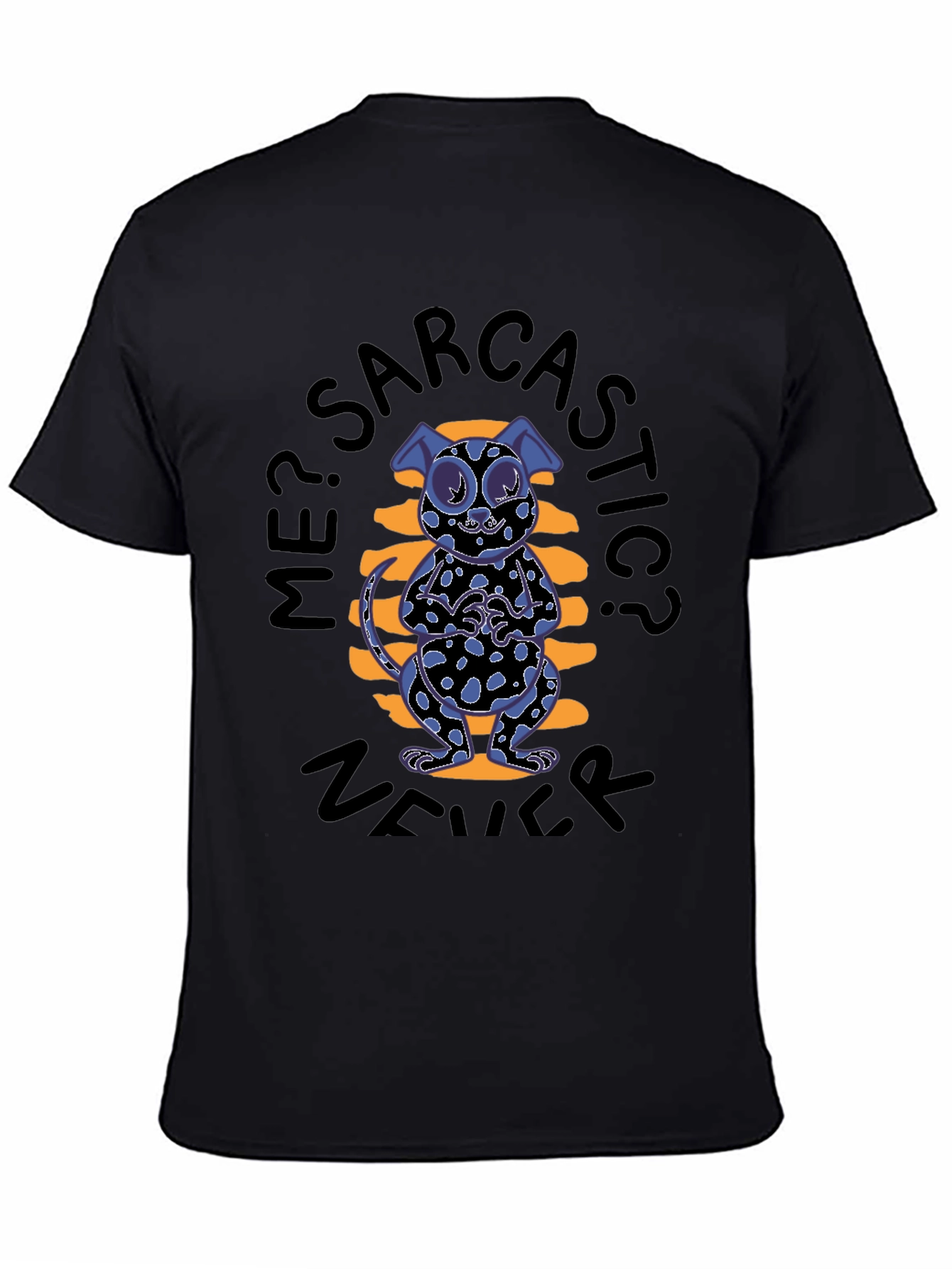 Sarcastic Cat Graphic Tee - Black