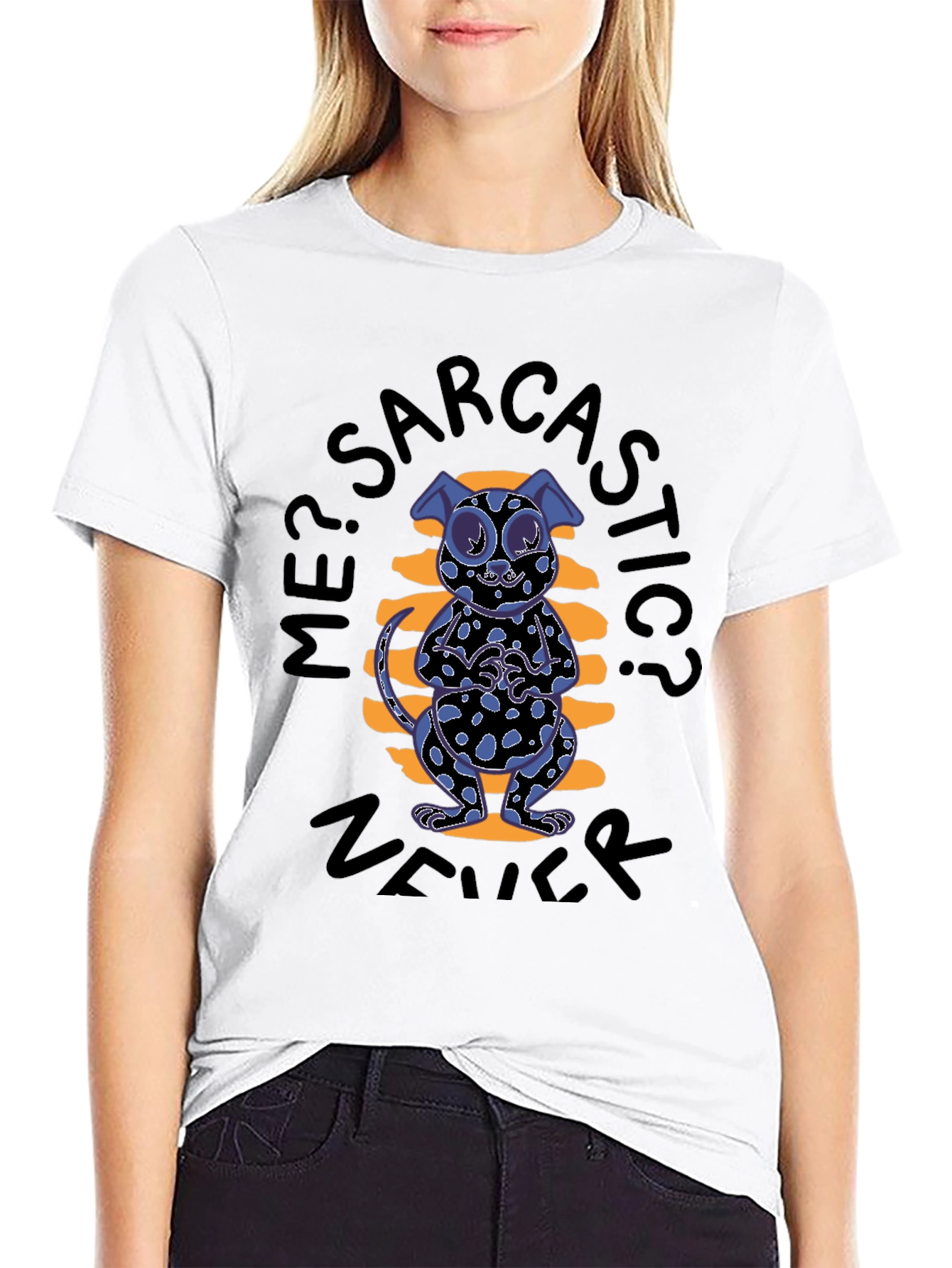 Sarcastic Cat Graphic Tee - Black
