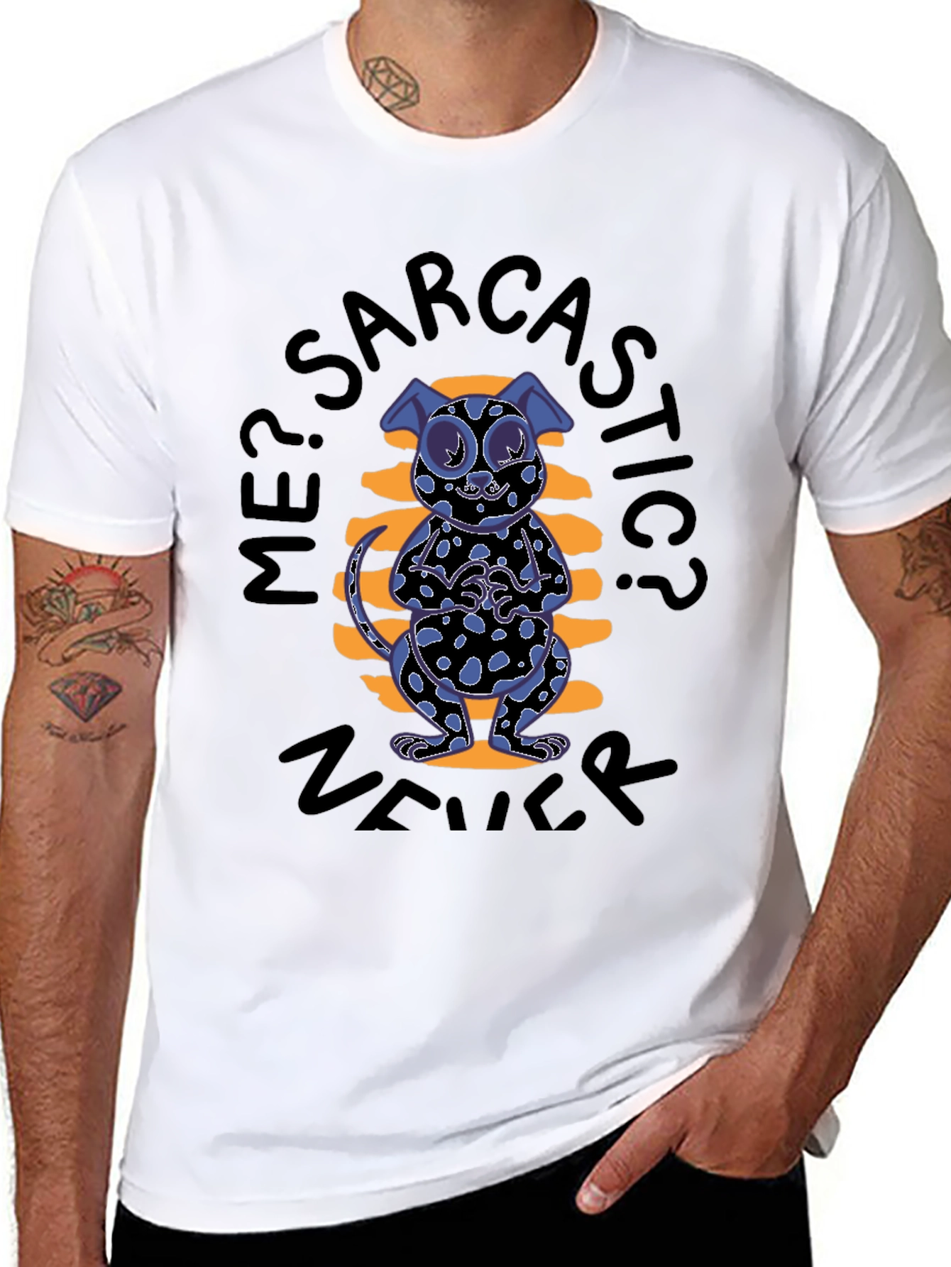 Sarcastic Cat Graphic Tee - Black