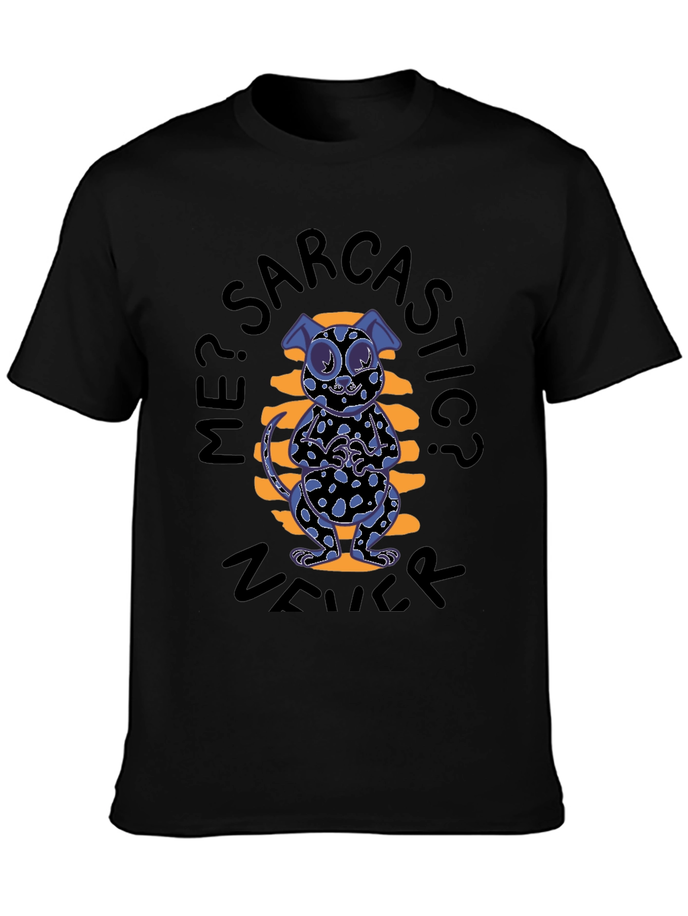 Sarcastic Cat Graphic Tee - Black
