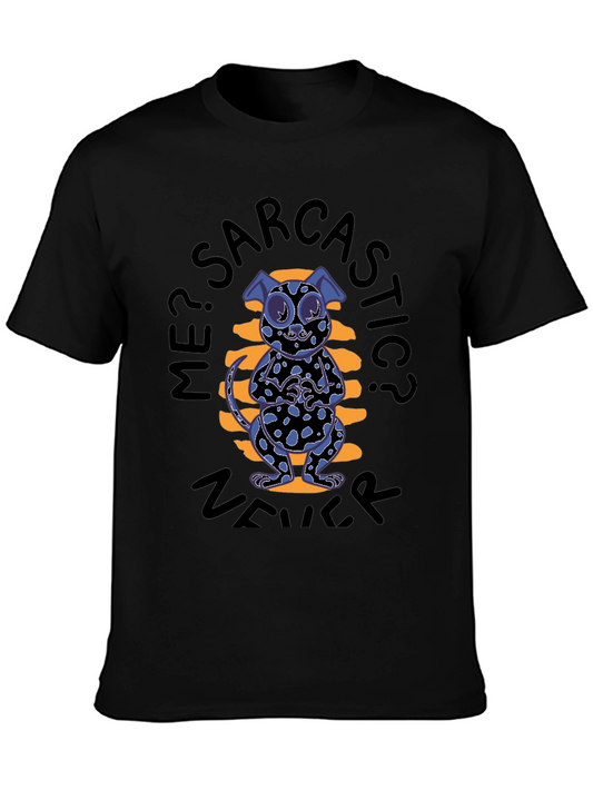 Sarcastic Cat Graphic Tee - Black
