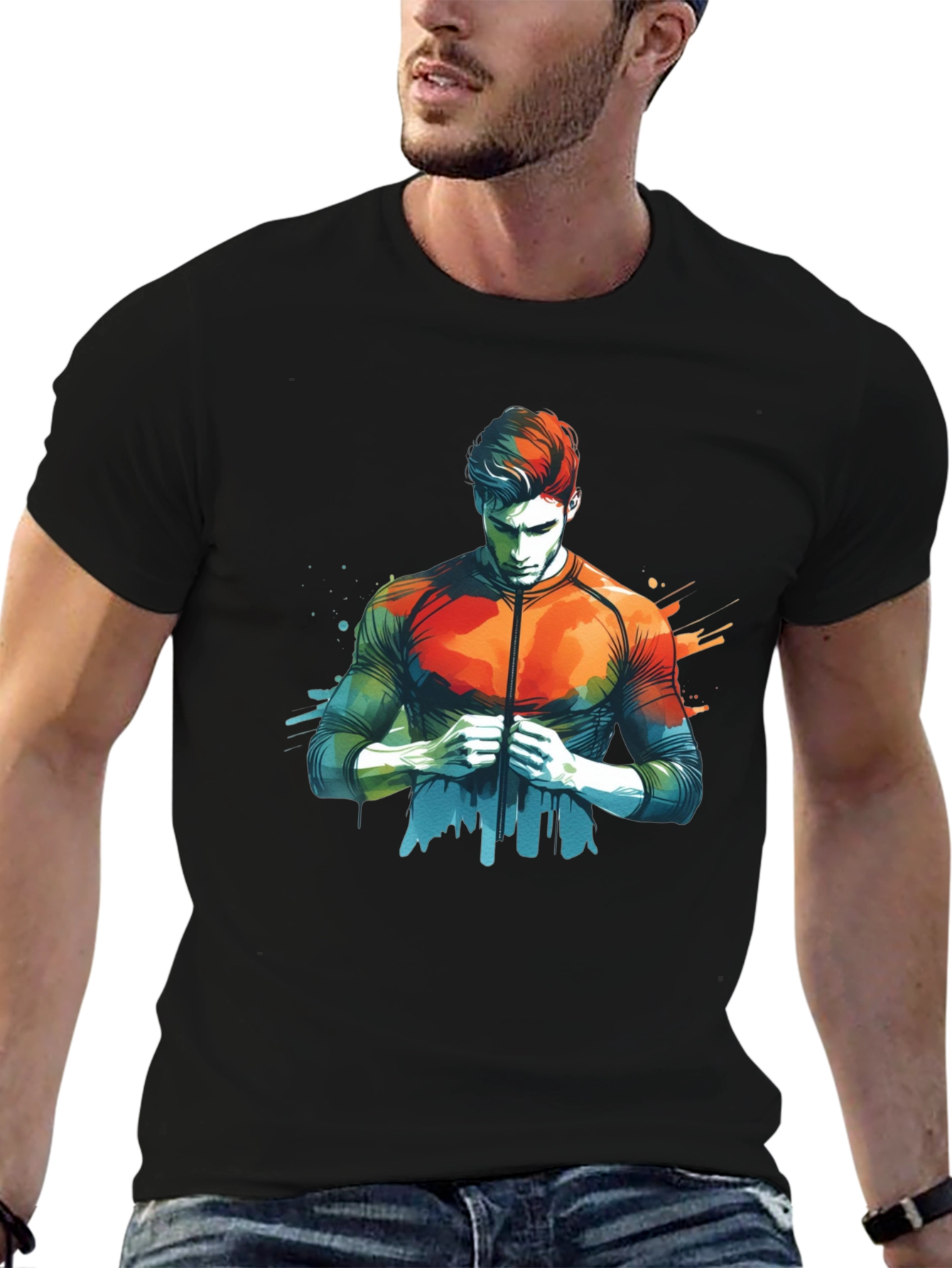 Abstract Art Mens Black T-Shirt