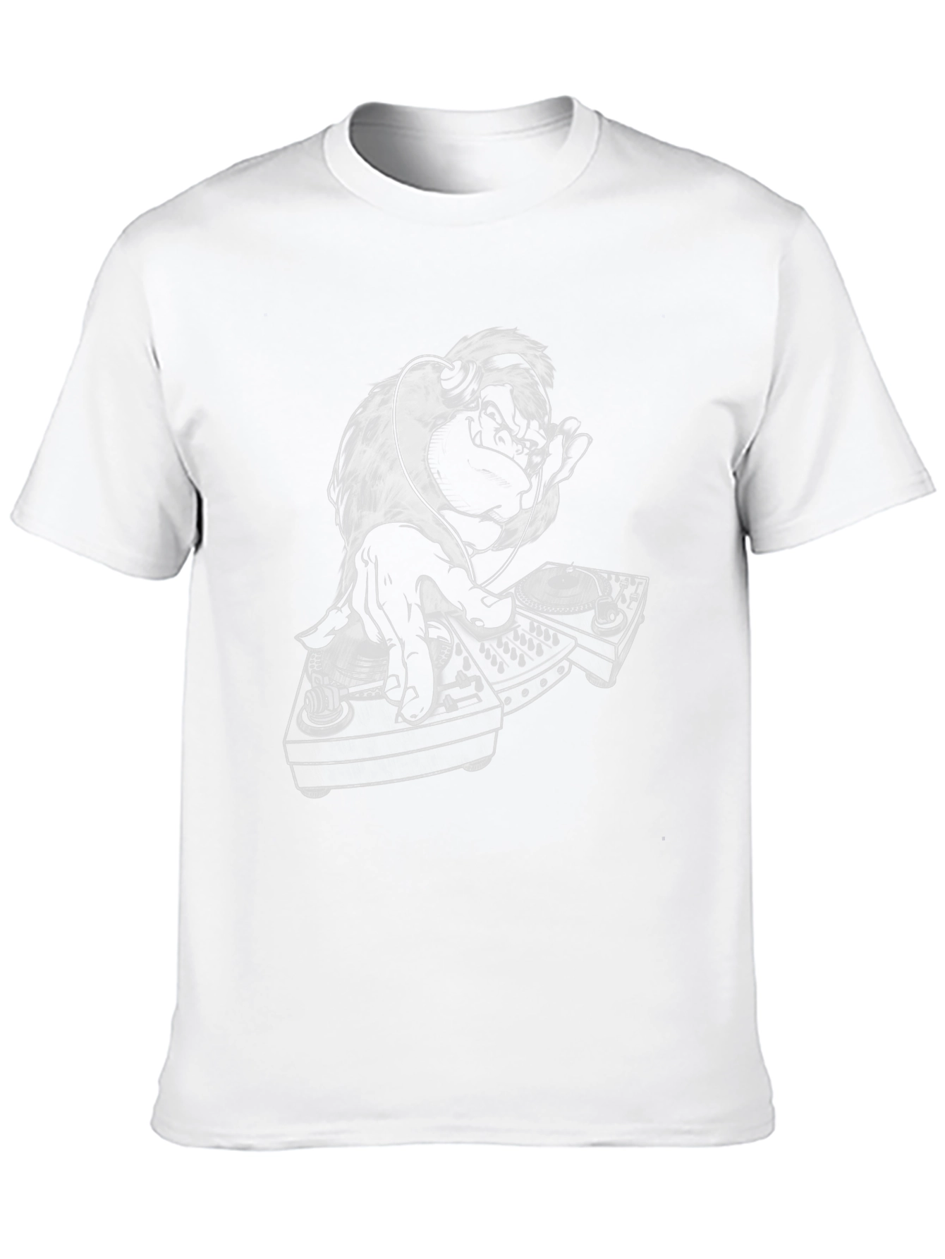 DJ Gorilla Graphic T-Shirt - Black Cotton Blend