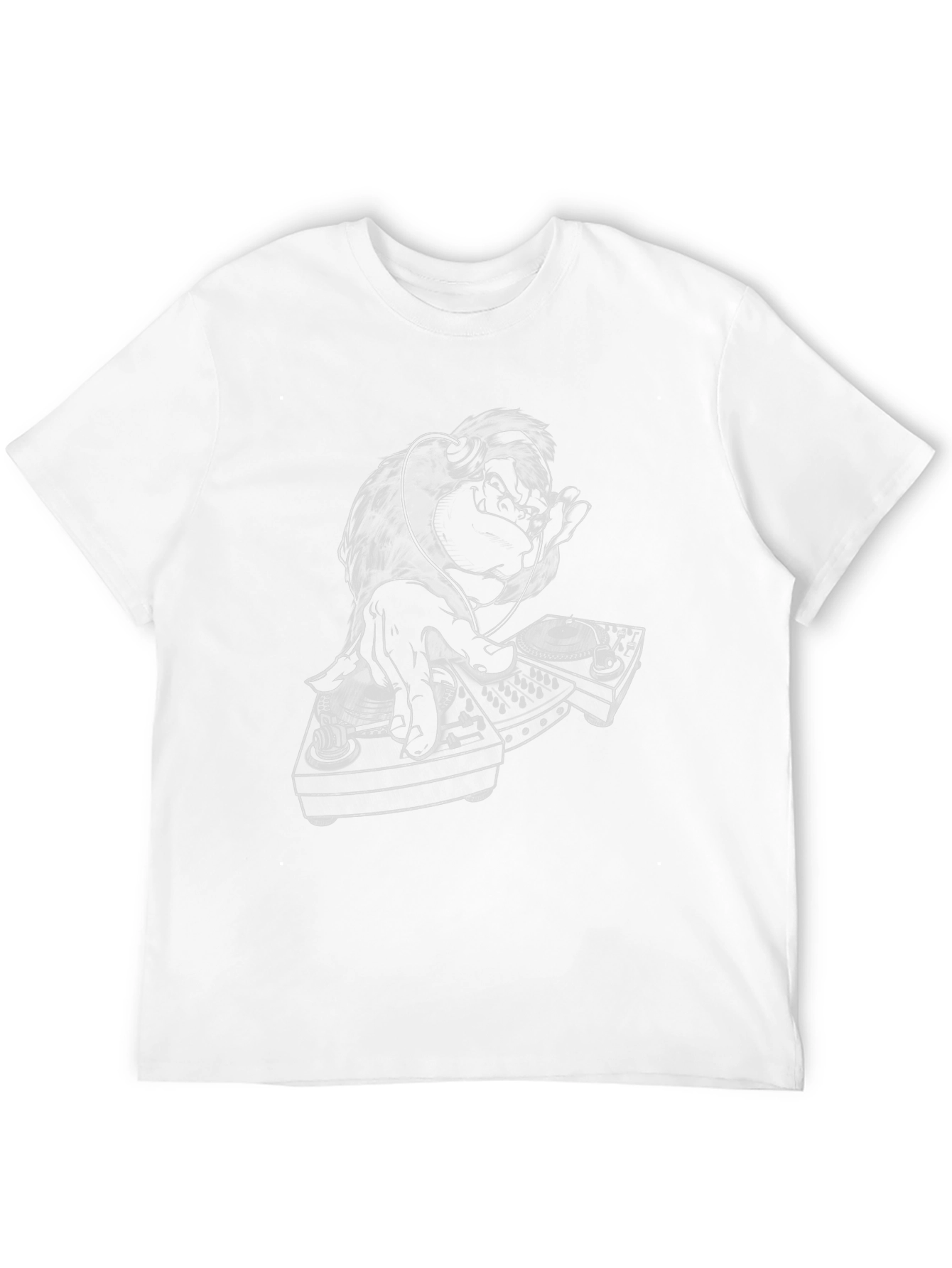 DJ Gorilla Graphic T-Shirt - Black Cotton Blend