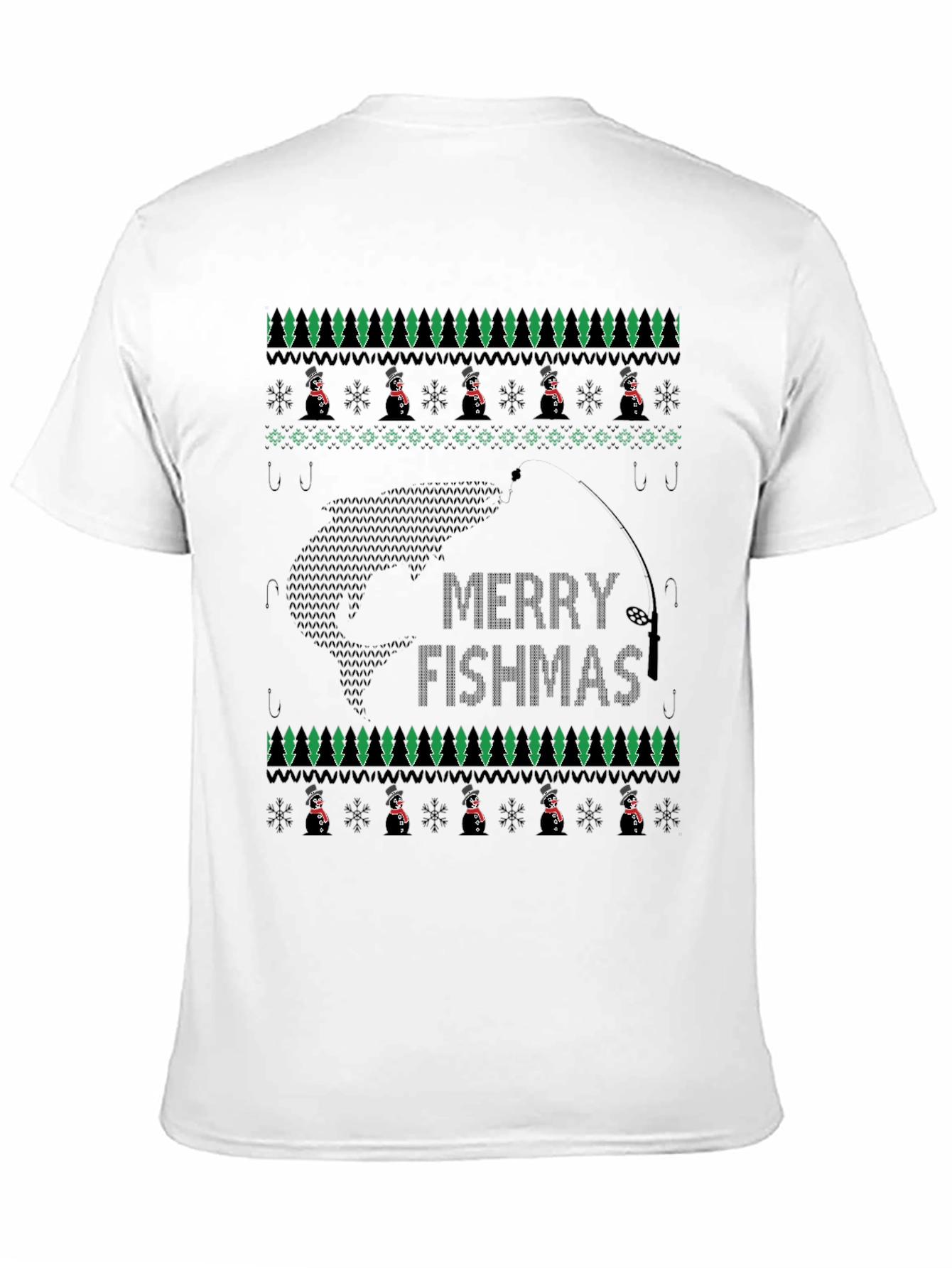 Merry Fishmas T-Shirt - Ugly Christmas Sweater Style