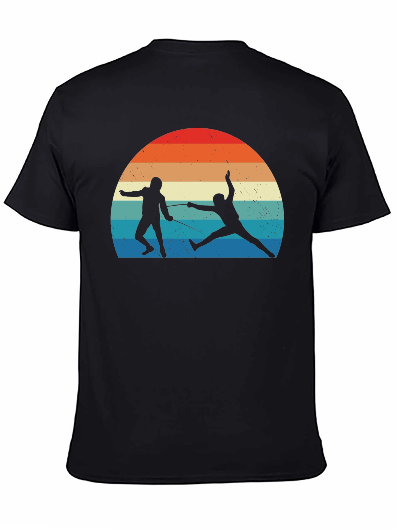 Fencing Sunset Graphic Tee - Retro Style