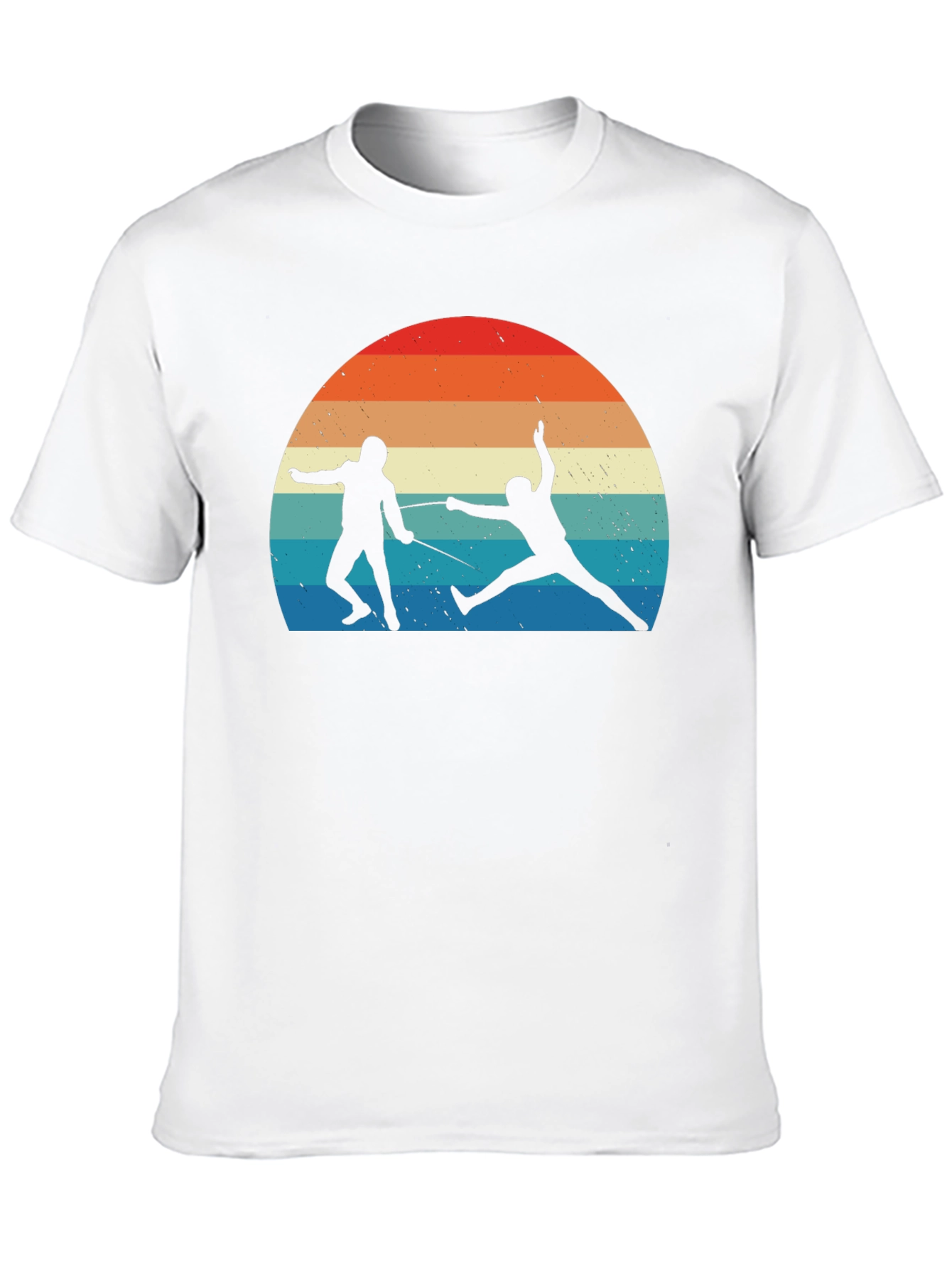 Fencing Sunset Graphic Tee - Retro Style
