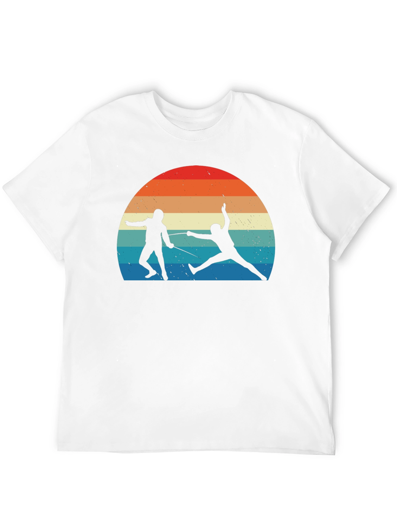 Fencing Sunset Graphic Tee - Retro Style