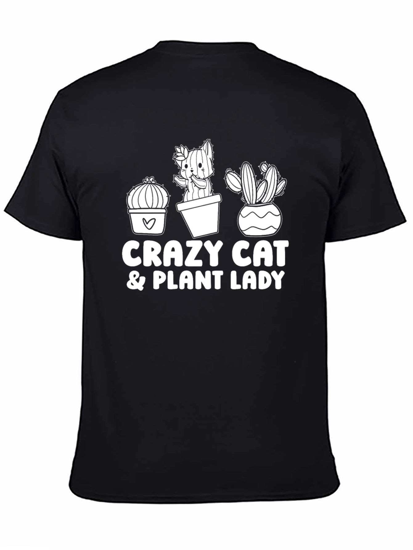 Crazy Cat & Plant Lady Graphic T-Shirt