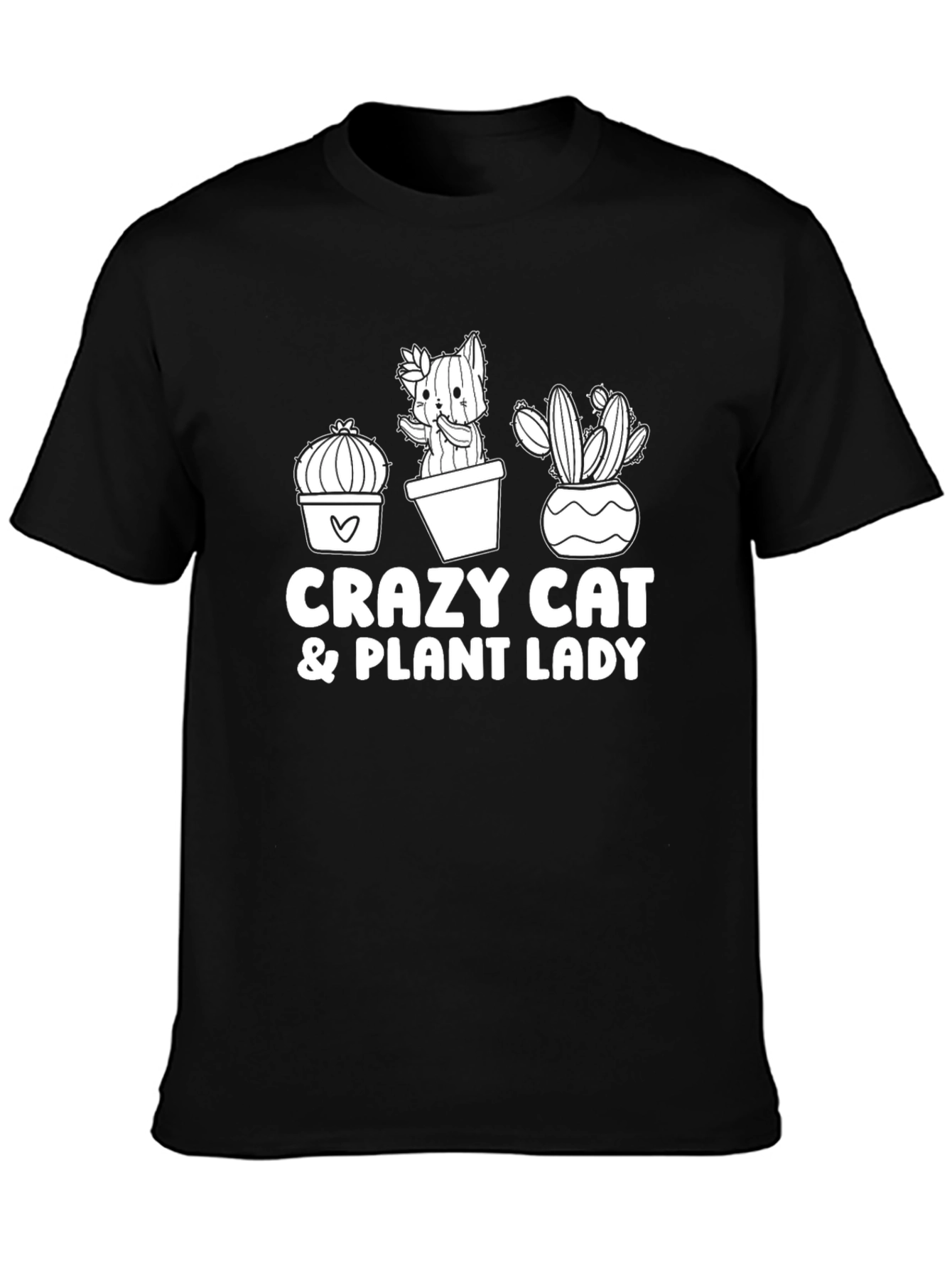 Crazy Cat & Plant Lady Graphic T-Shirt