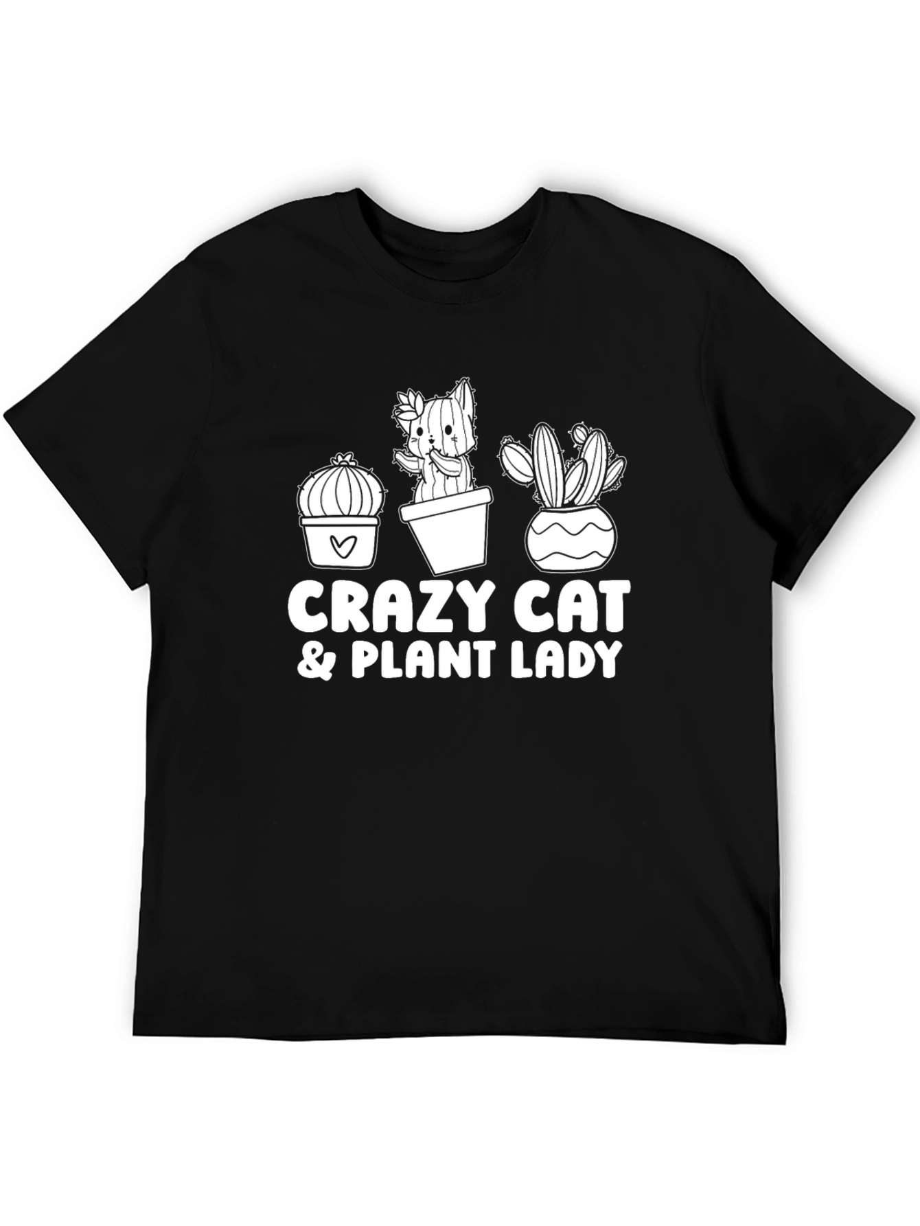 Crazy Cat & Plant Lady Graphic T-Shirt