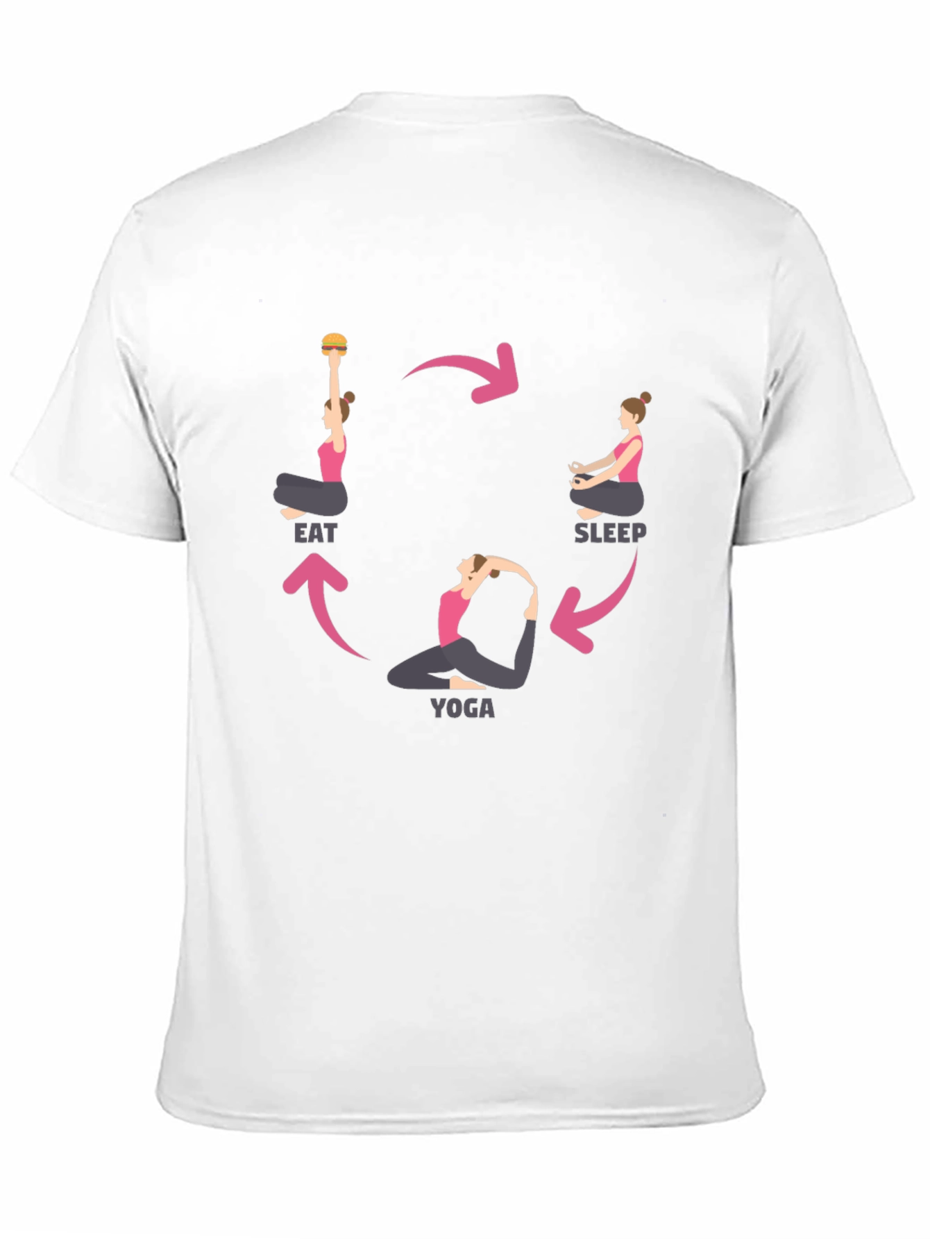 Eat Sleep Yoga Cycle Black T-Shirt