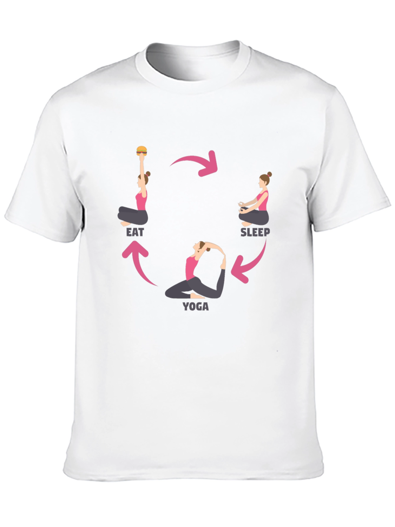Eat Sleep Yoga Cycle Black T-Shirt