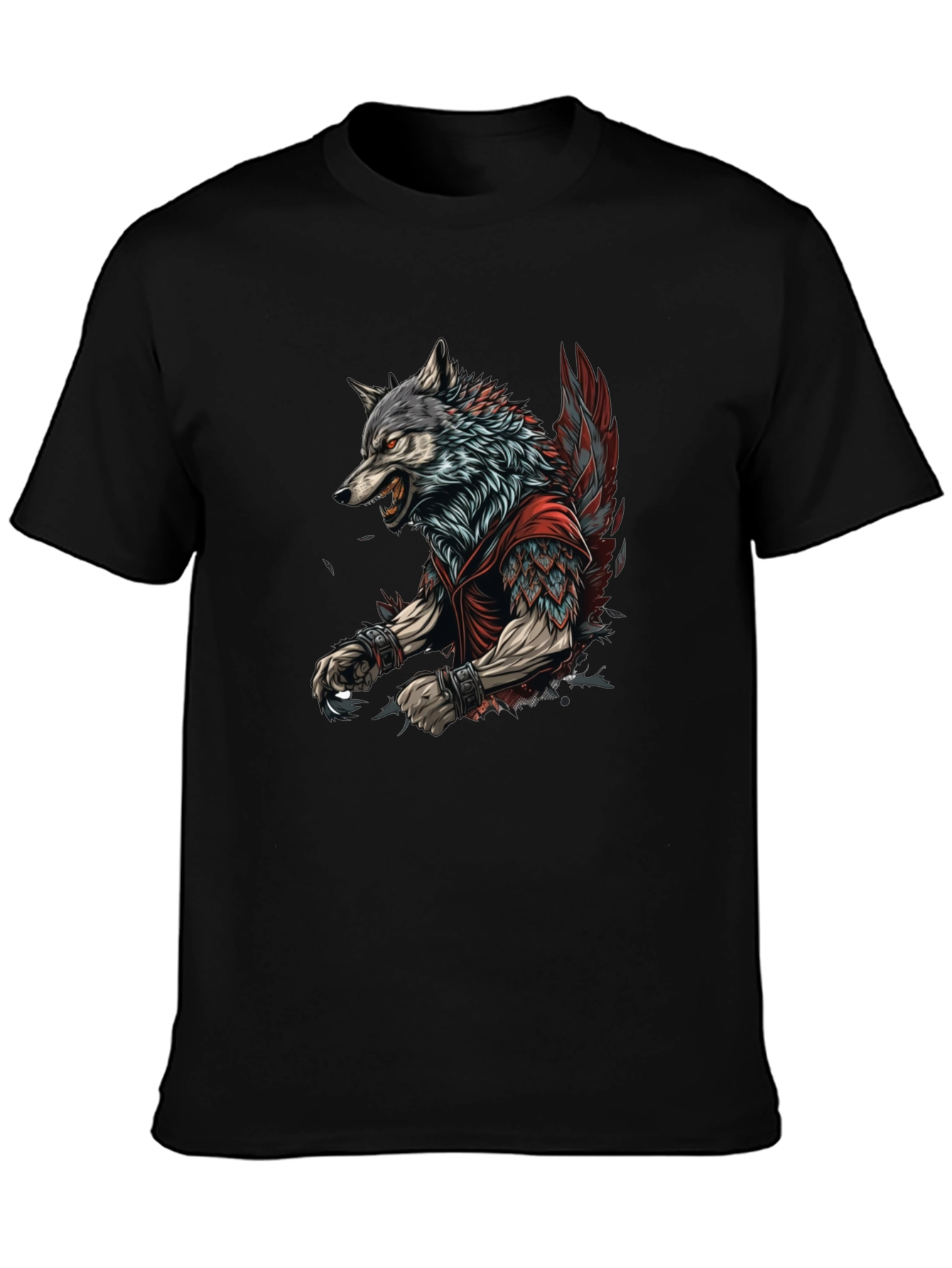 Wolf Warrior Graphic Tee - Black