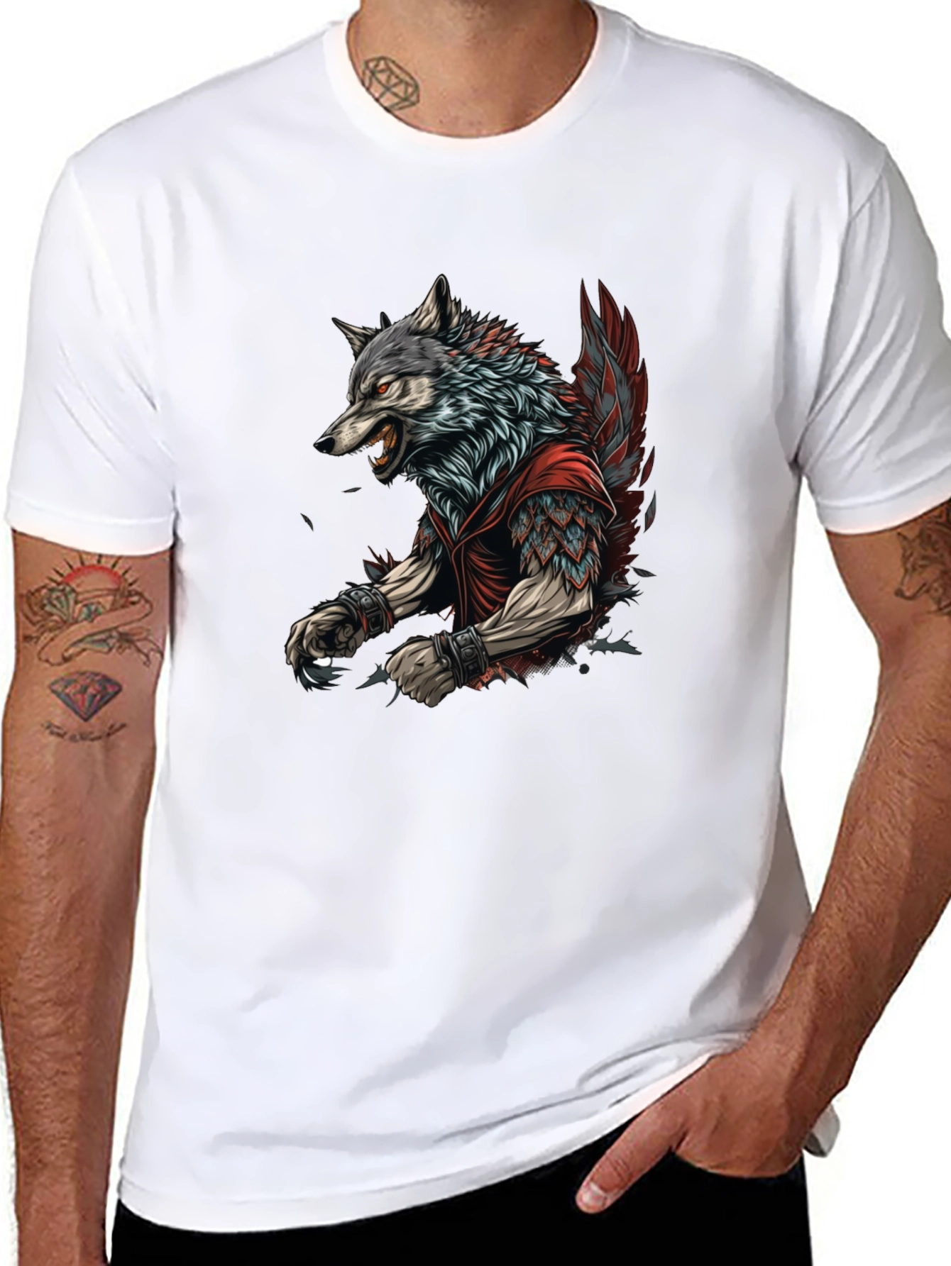 Wolf Warrior Graphic Tee - Black