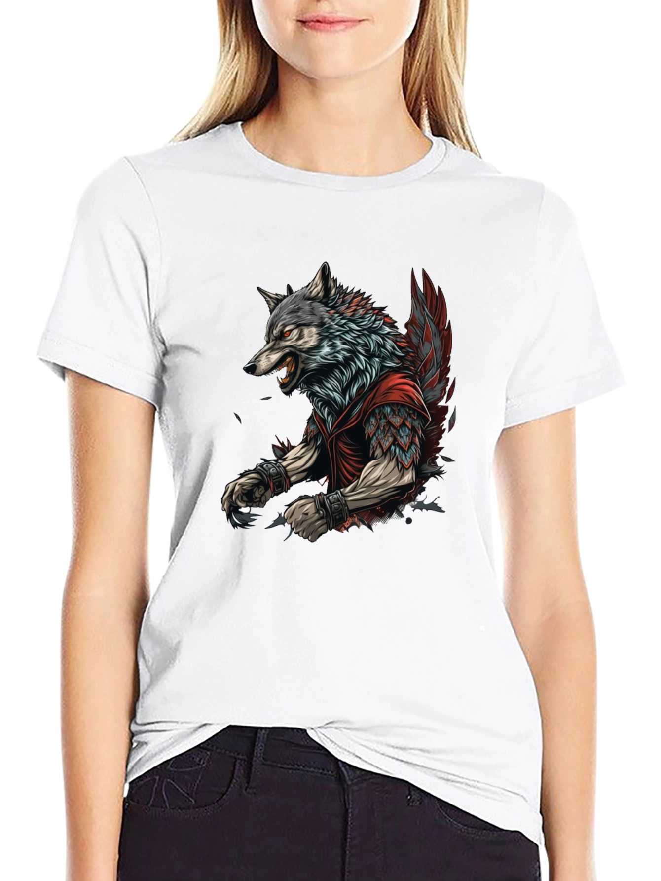 Wolf Warrior Graphic Tee - Black