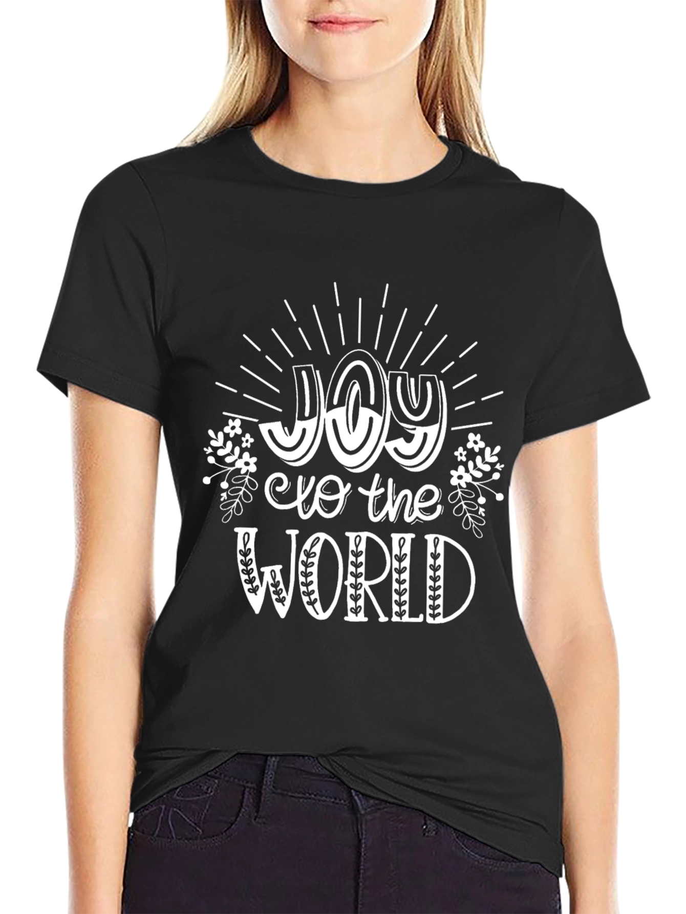Joy to the World Graphic Tee - Black