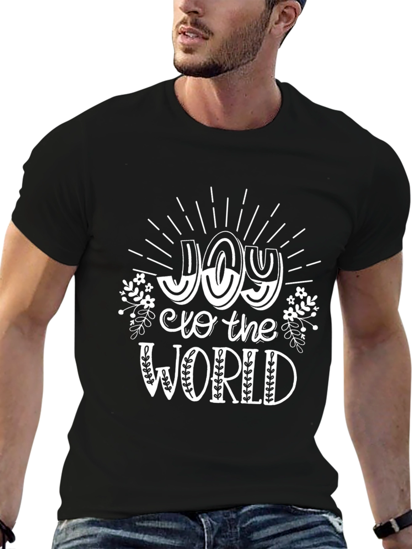 Joy to the World Graphic Tee - Black