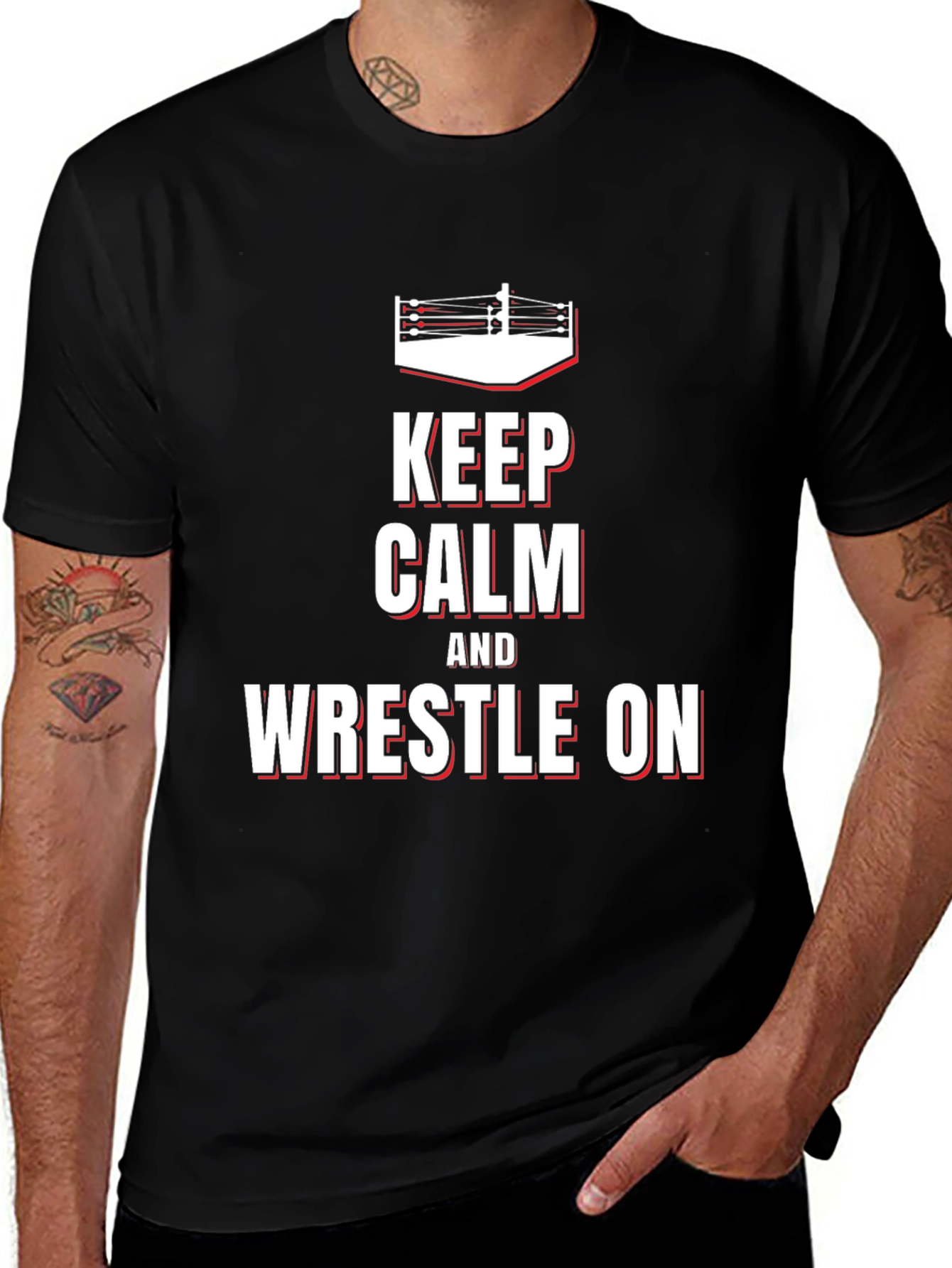 Keep Calm and Wrestle On T-Shirt