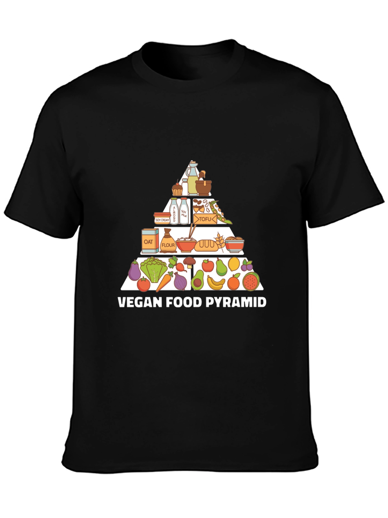Vegan Food Pyramid Graphic T-Shirt