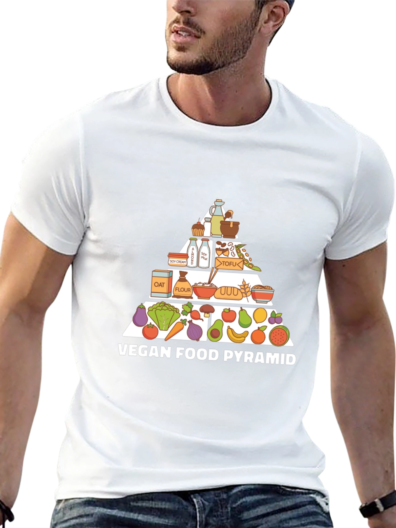 Vegan Food Pyramid Graphic T-Shirt