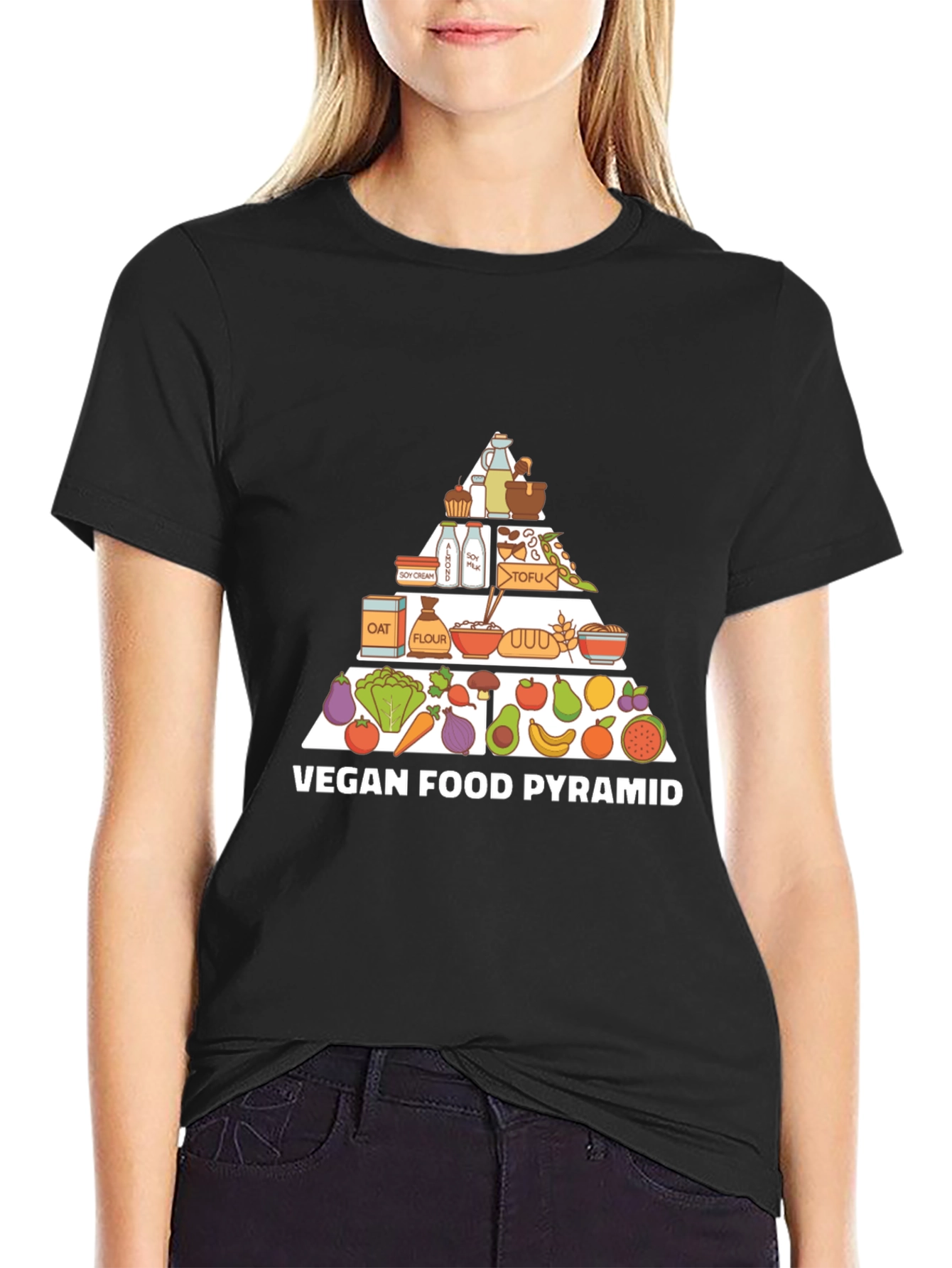 Vegan Food Pyramid Graphic T-Shirt