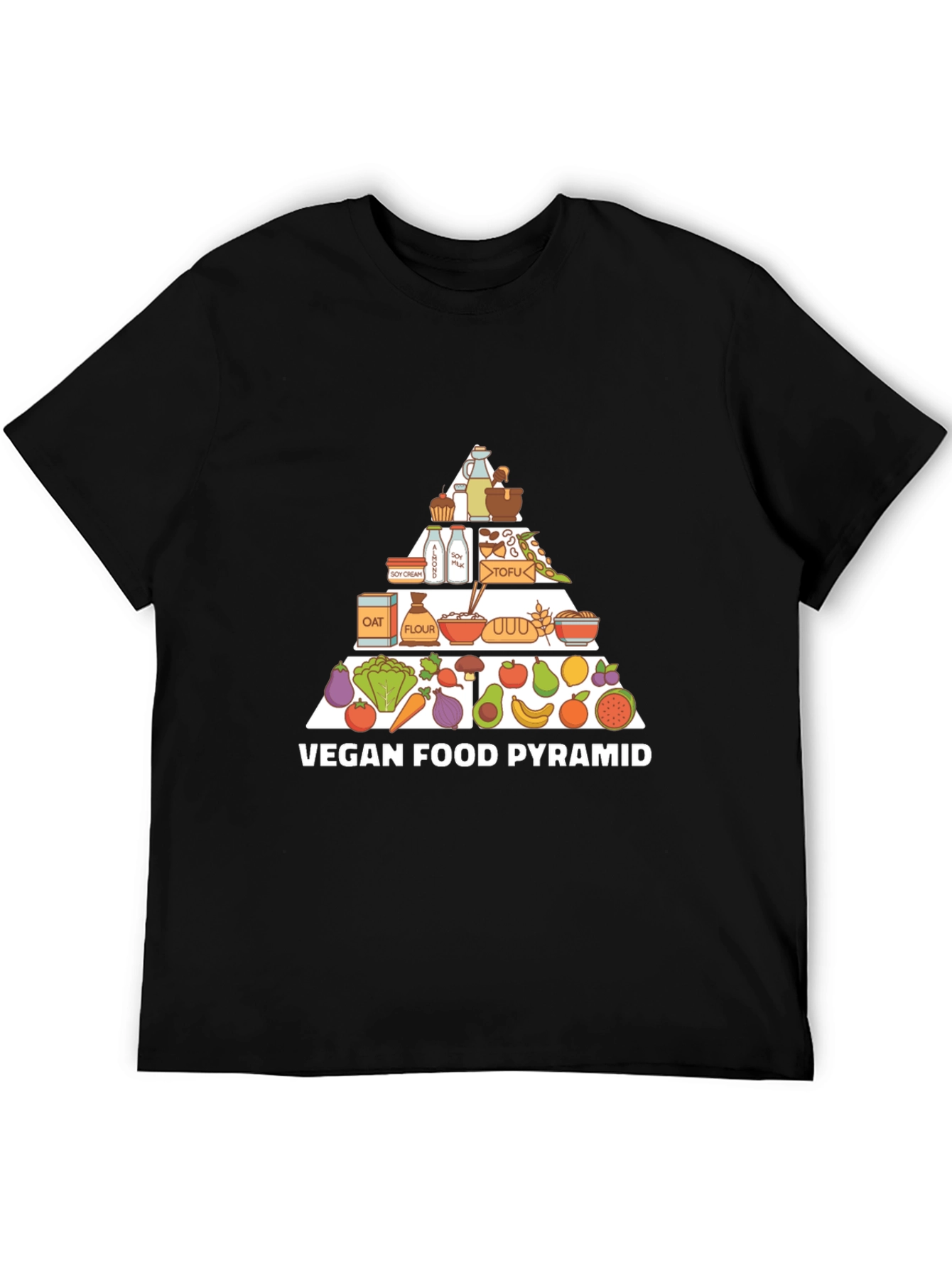 Vegan Food Pyramid Graphic T-Shirt