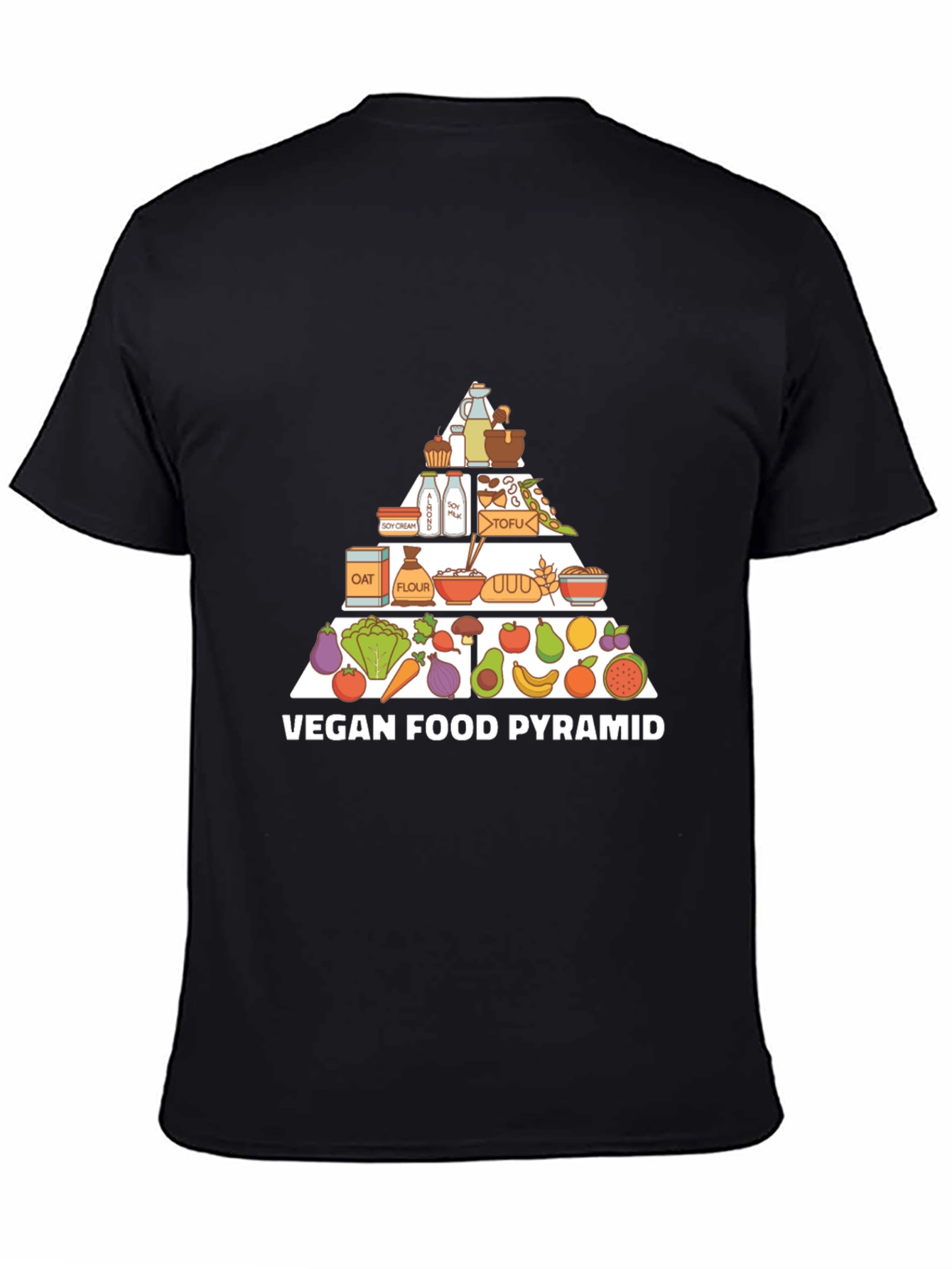 Vegan Food Pyramid Graphic T-Shirt