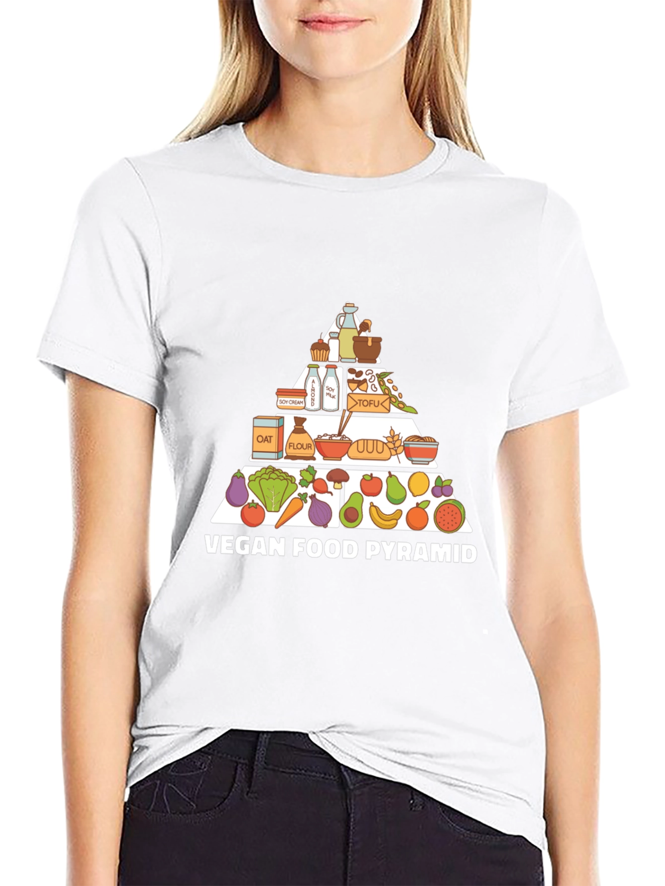 Vegan Food Pyramid Graphic T-Shirt