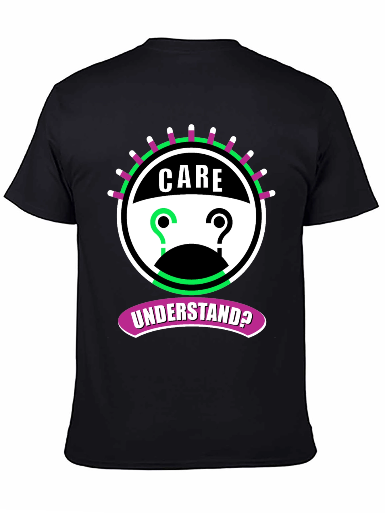 Care Understand? Graphic Tee - Black Cotton T-Shirt