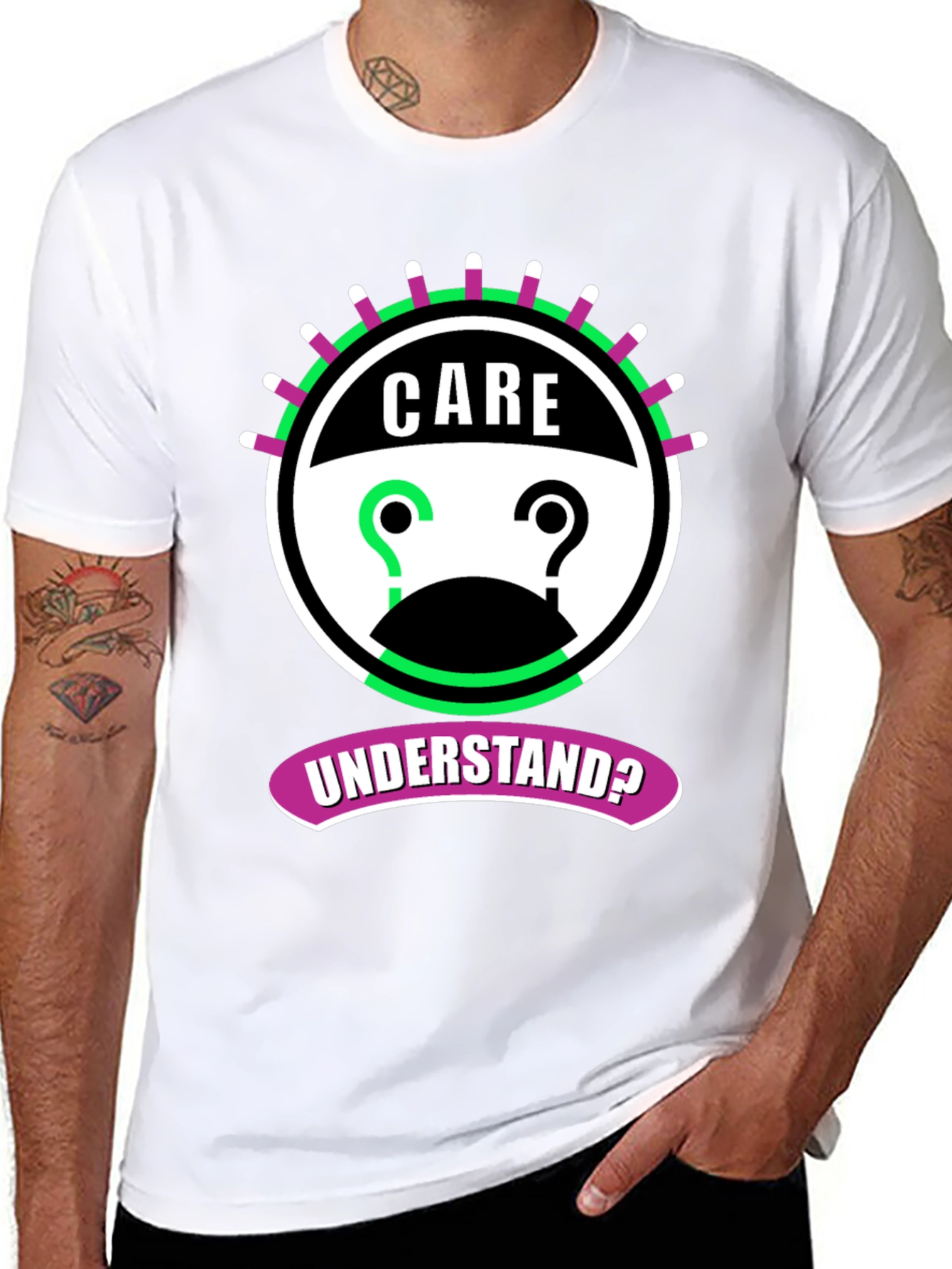 Care Understand? Graphic Tee - Black Cotton T-Shirt
