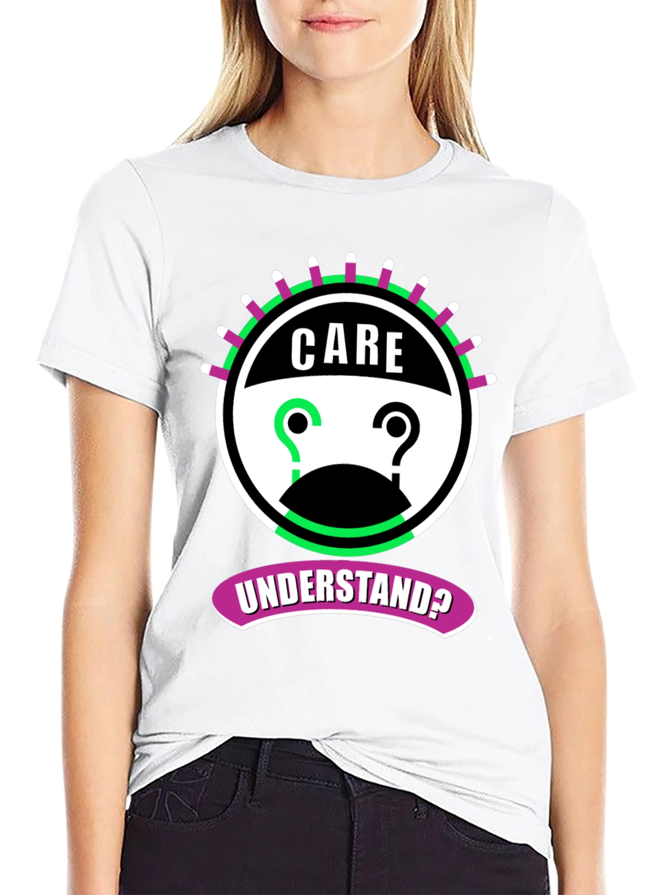 Care Understand? Graphic Tee - Black Cotton T-Shirt
