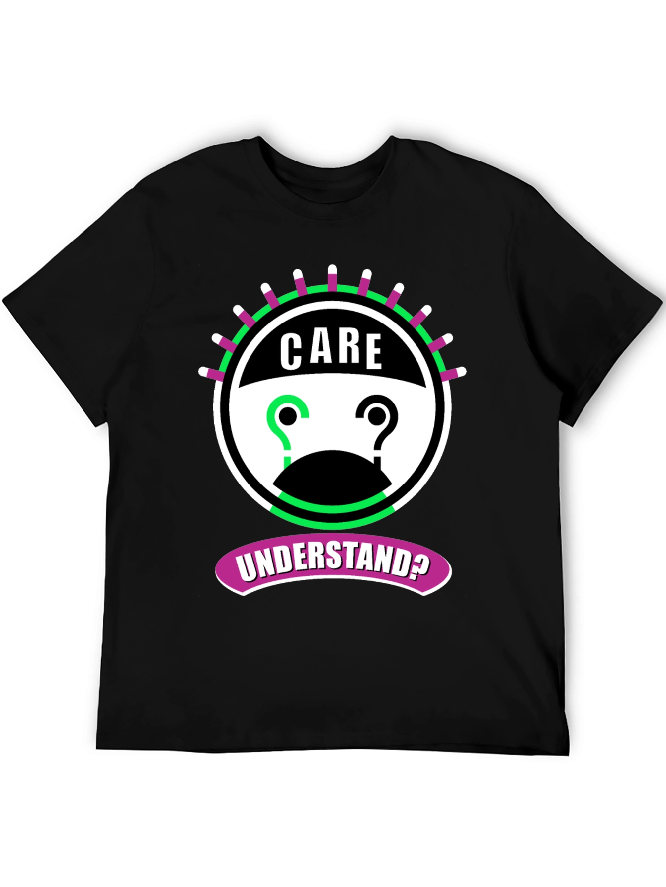 Care Understand? Graphic Tee - Black Cotton T-Shirt