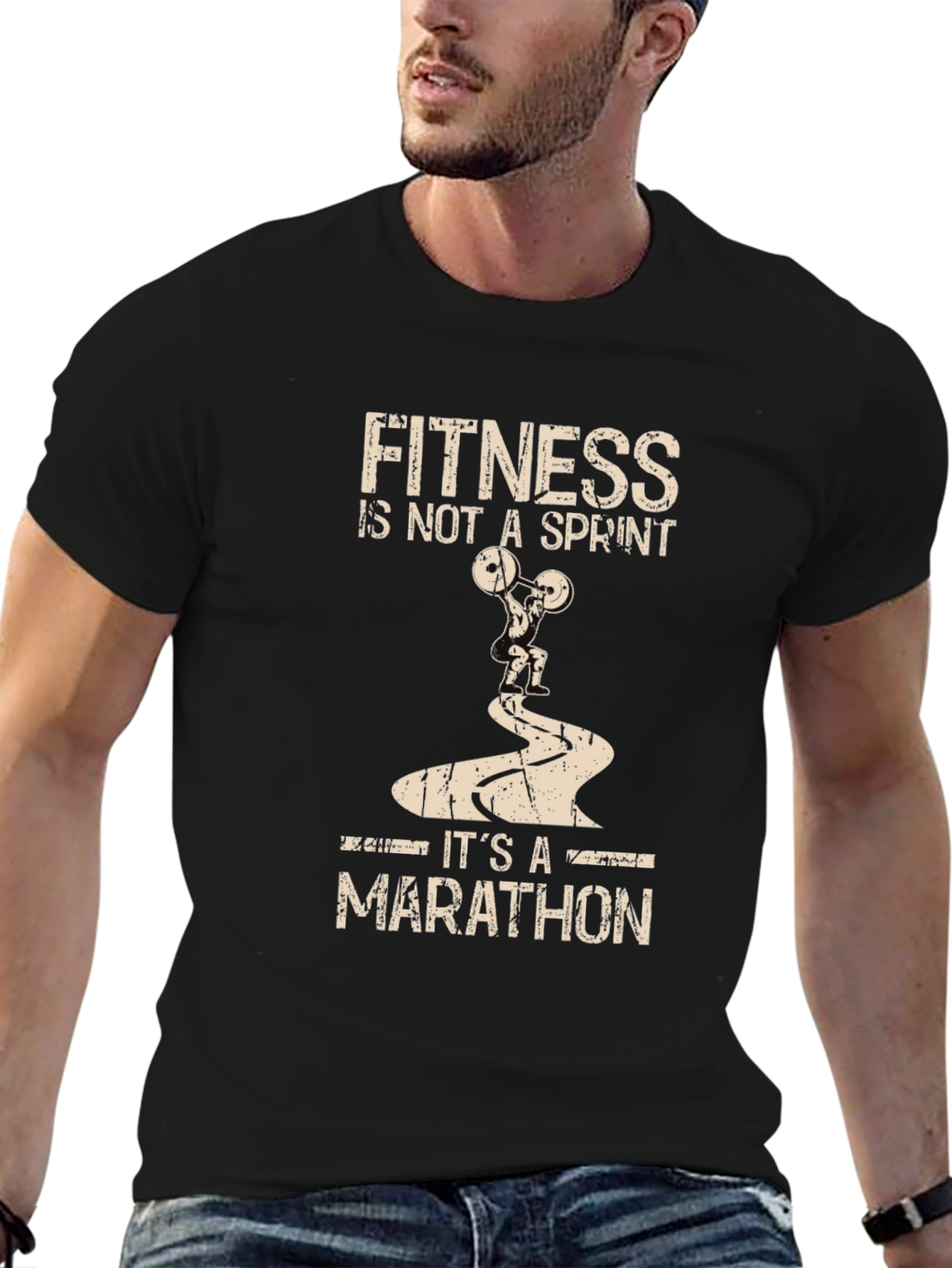 Fitness Marathon T-Shirt - Motivational Workout Tee