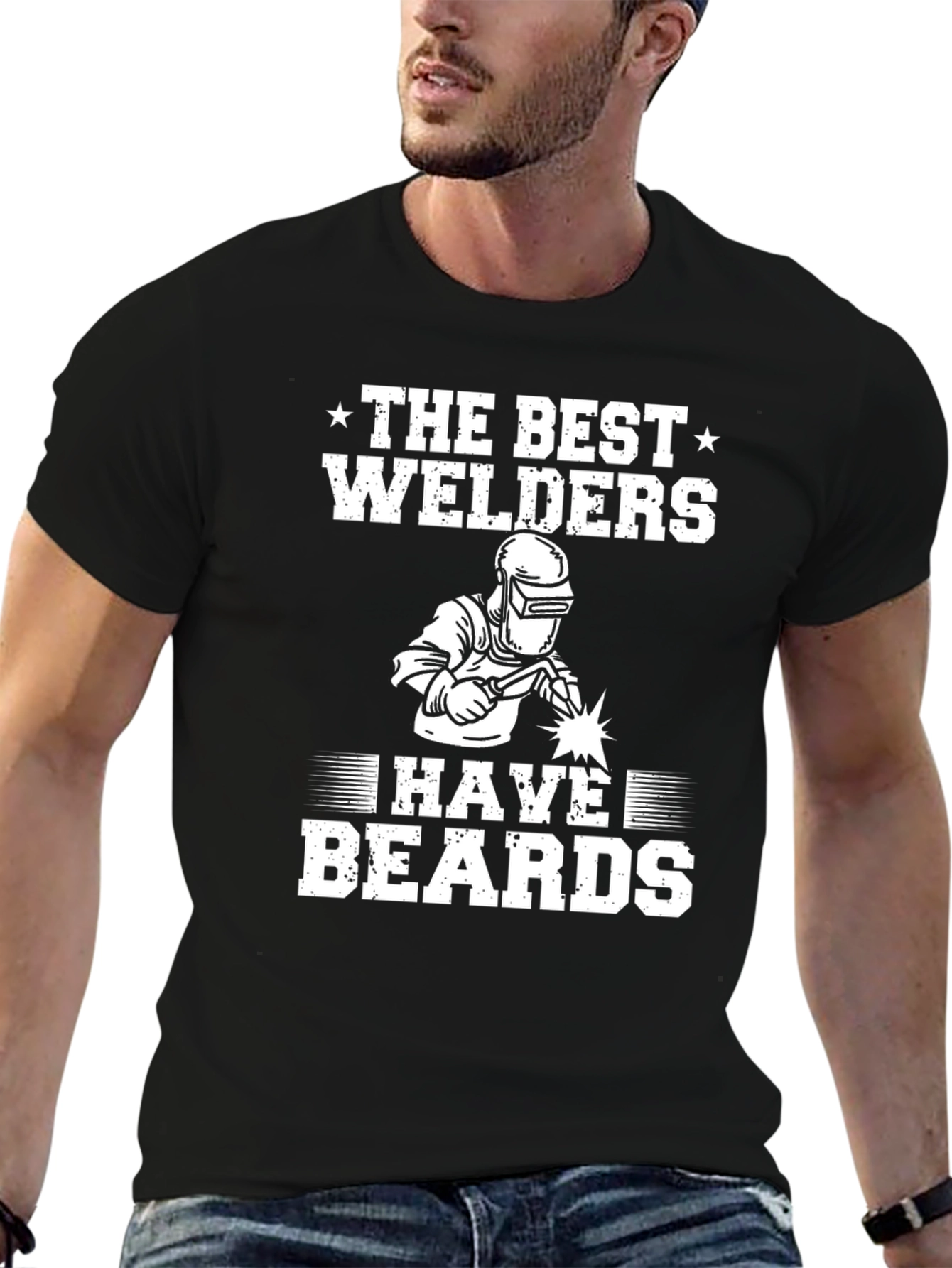 Welders Beard T-Shirt - Black Cotton
