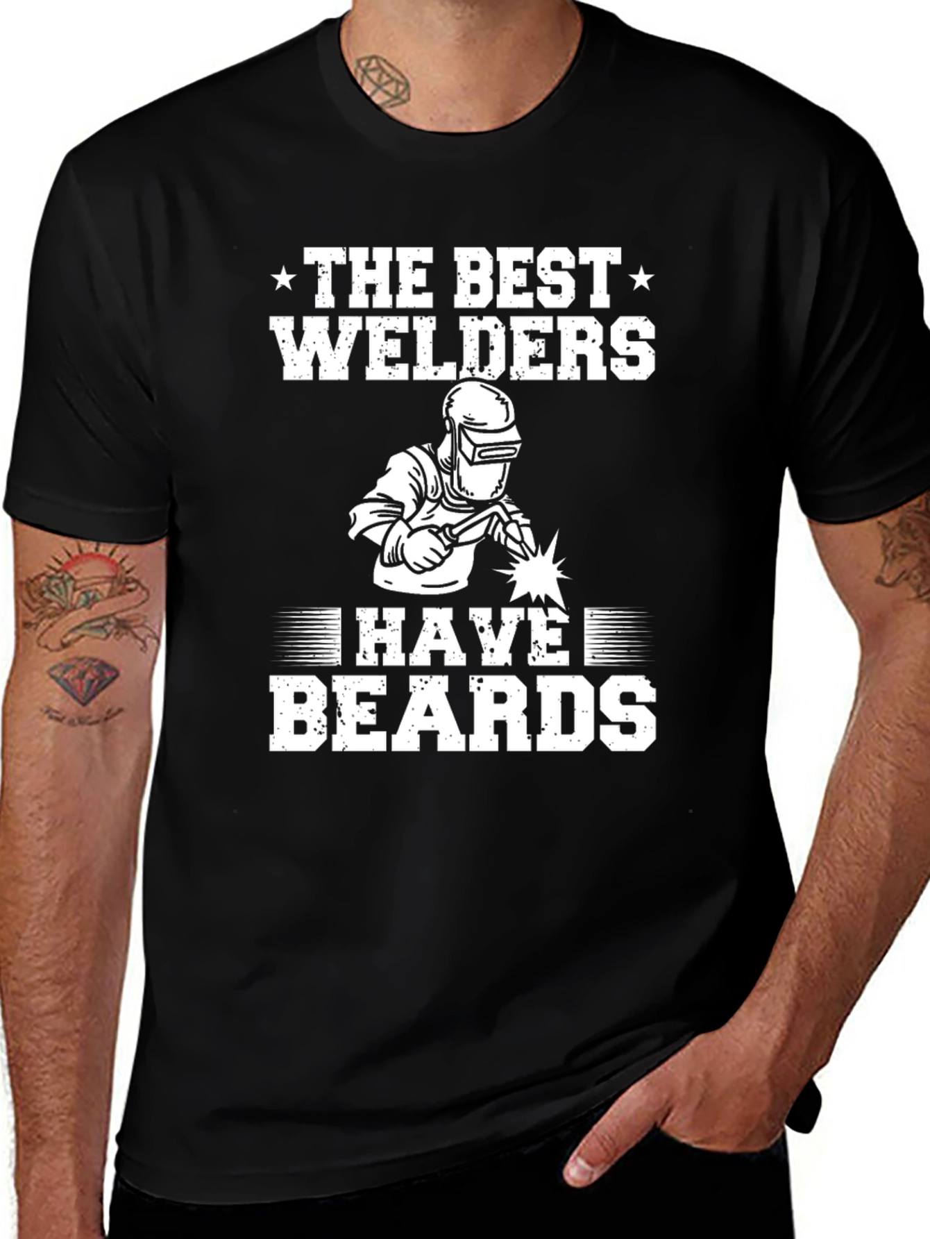 Welders Beard T-Shirt - Black Cotton