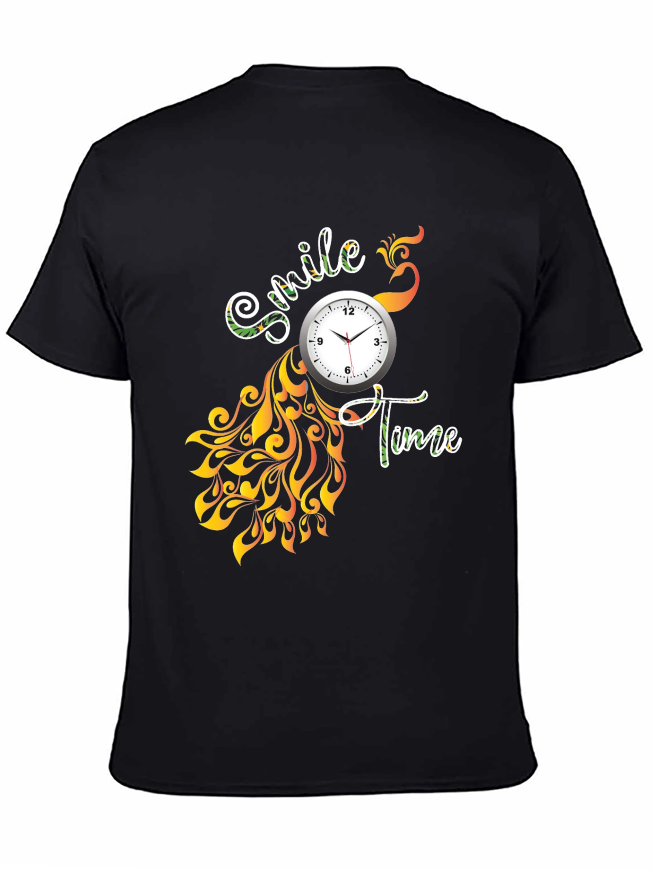 Smile Time Black Graphic T-Shirt