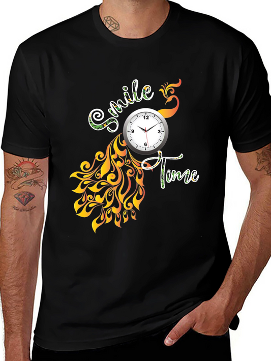 Smile Time Black Graphic T-Shirt