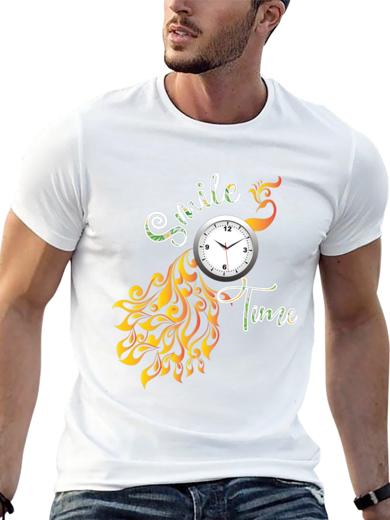 Smile Time Black Graphic T-Shirt