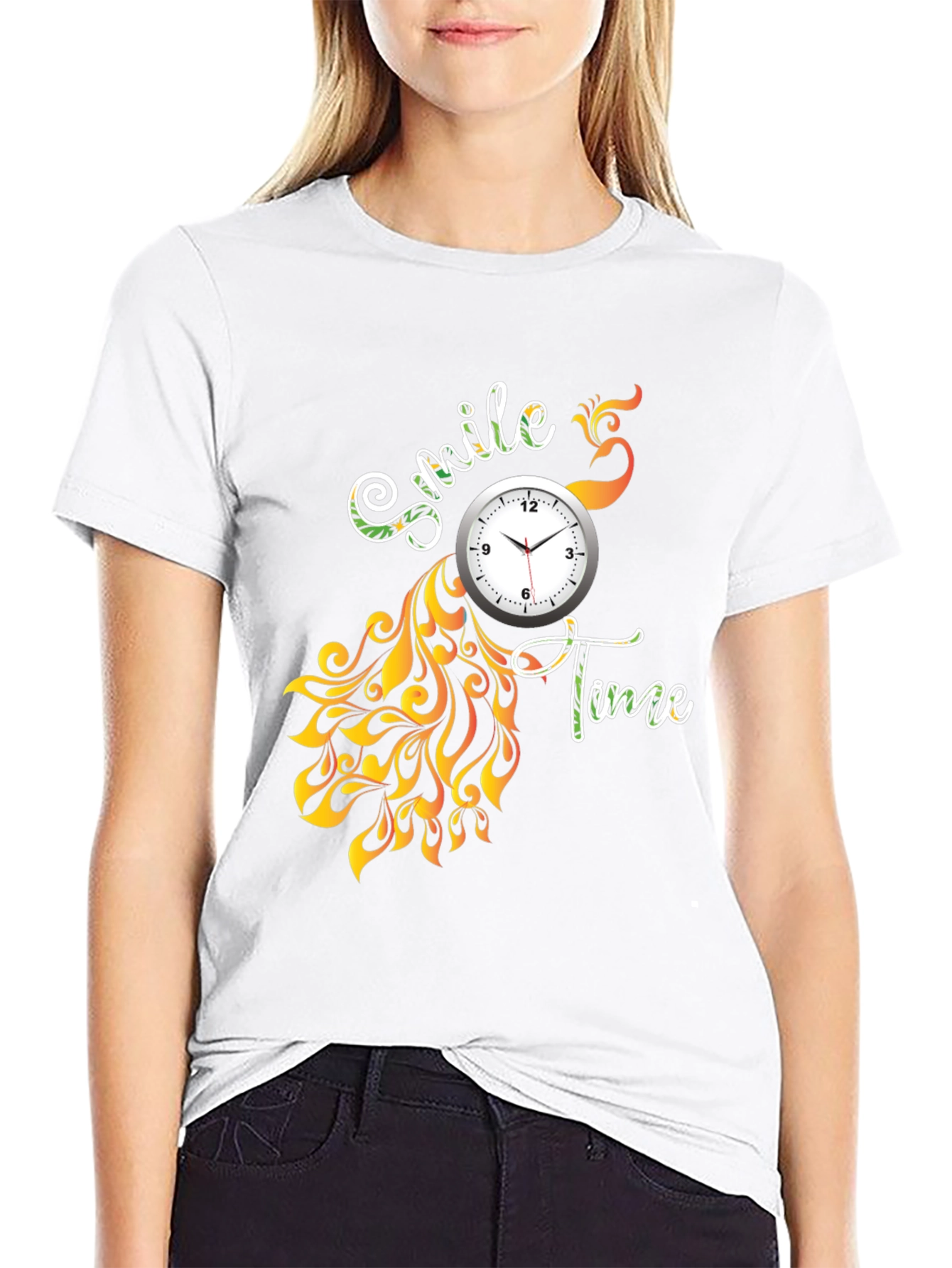 Smile Time Black Graphic T-Shirt