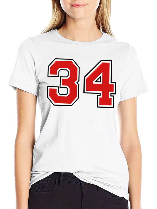 Mens Black T-Shirt with Red 34 Design