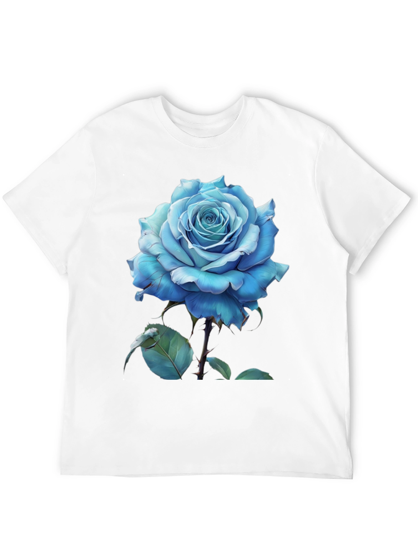 Blue Rose Graphic Tee - Stylish Mens T-Shirt